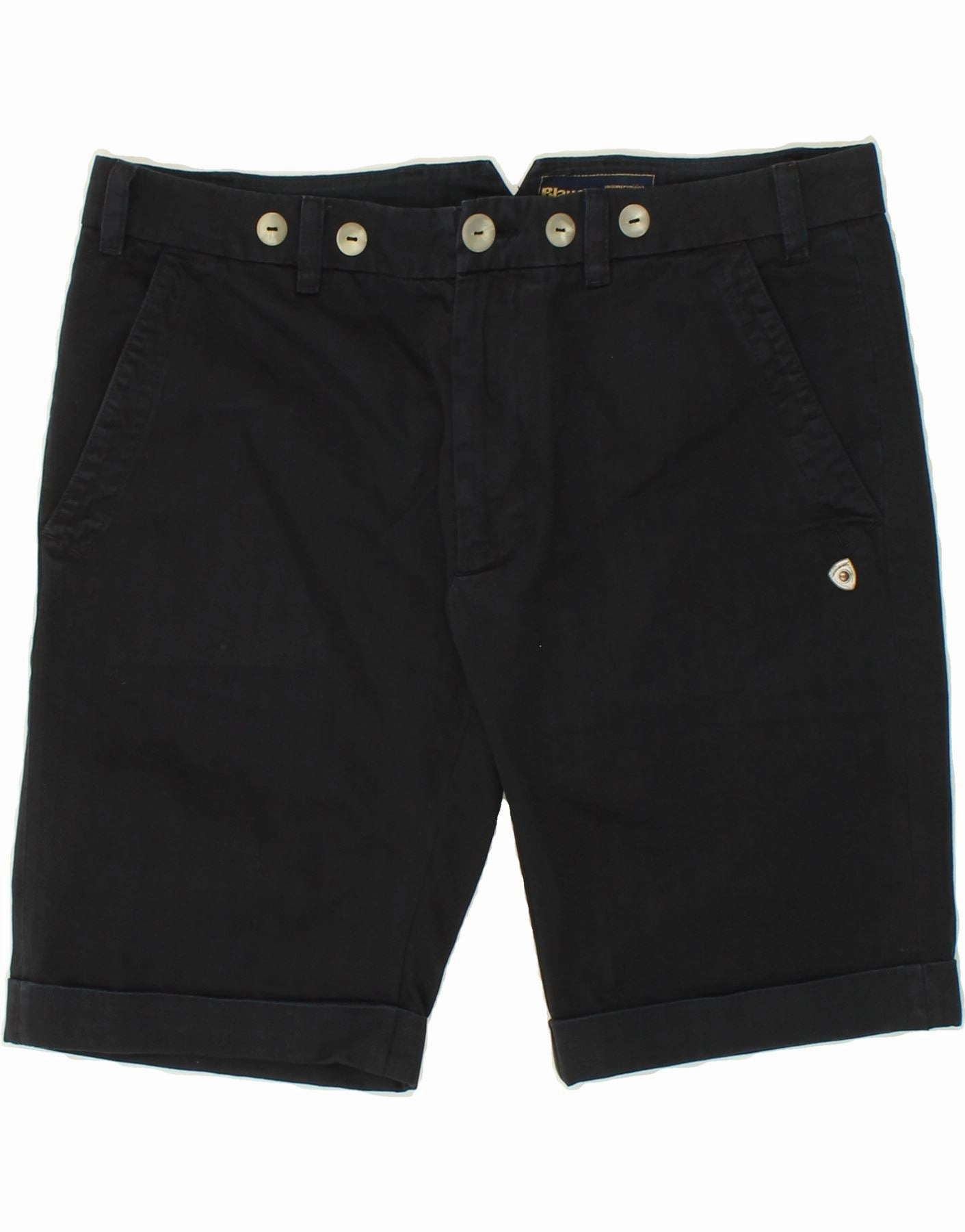 surf wear BLAUER Mens Chino Shorts W34 Large Navy Blue Cotton