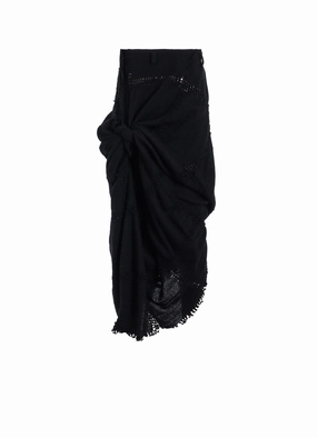 TearResistantMaterial BLOCK JACQUARD KNOT DETAIL SKIRT