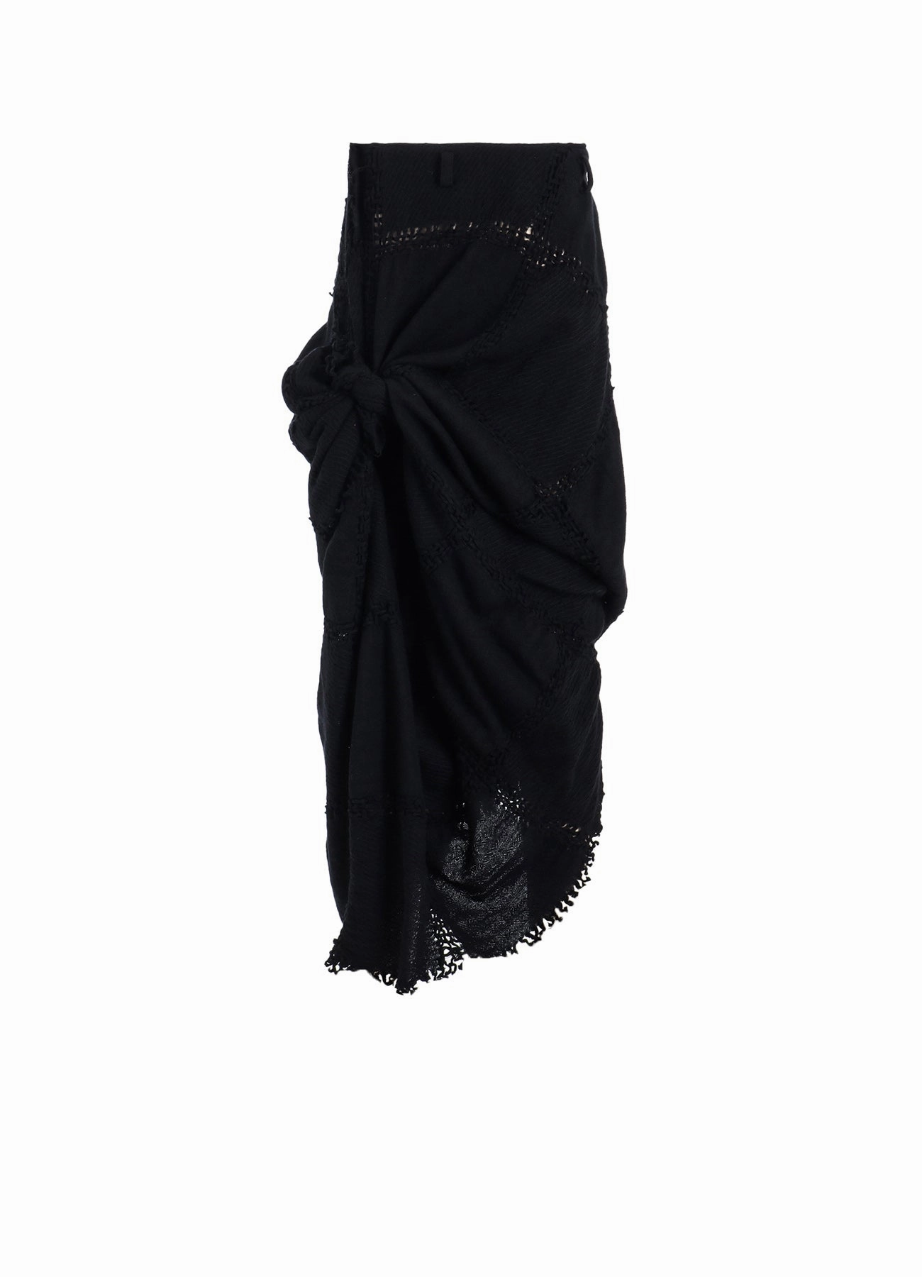 TearResistantMaterial BLOCK JACQUARD KNOT DETAIL SKIRT