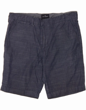 Gothic style BLUE HARBOUR Mens Chino Shorts W34 Large  Navy Blue Pinstripe Cotton