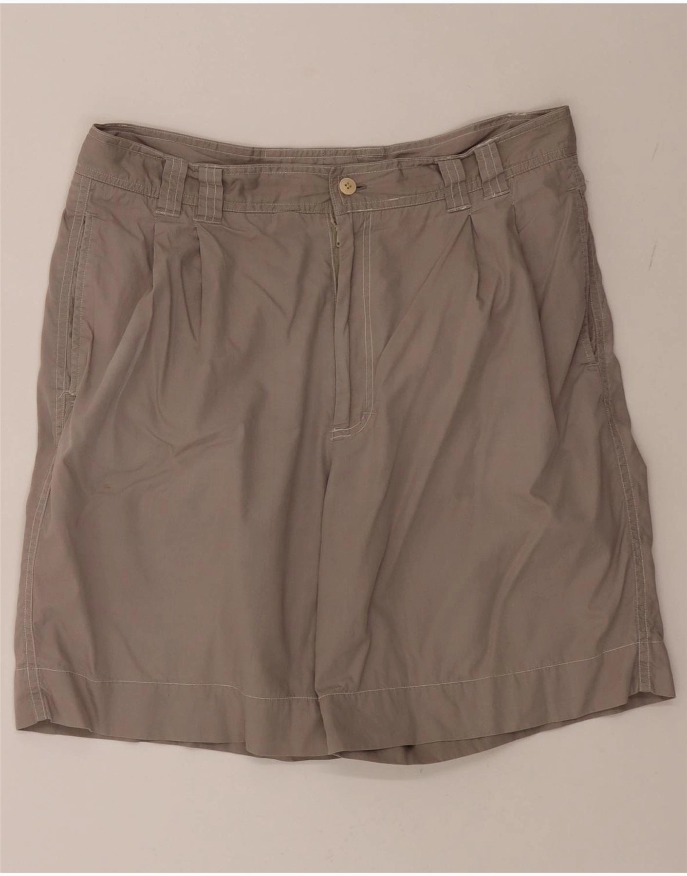 BLUE SIDE Mens Chino Shorts IT 52 XL W34 Grey Cotton Neutral Tones Fitted Design