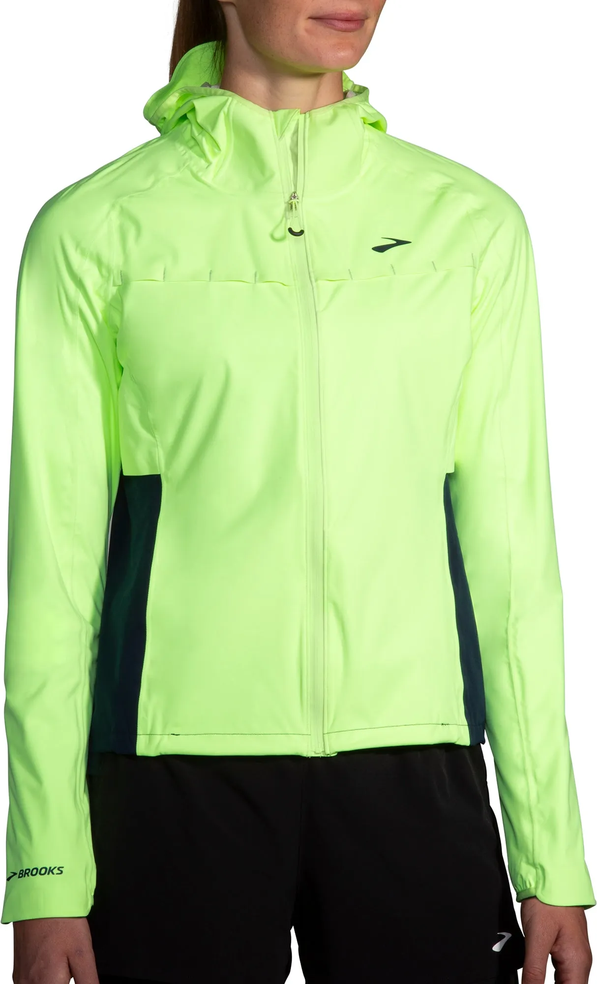Layered Insulation Unwind Brooks High Point Waterproof Womens Running Jacket - Green