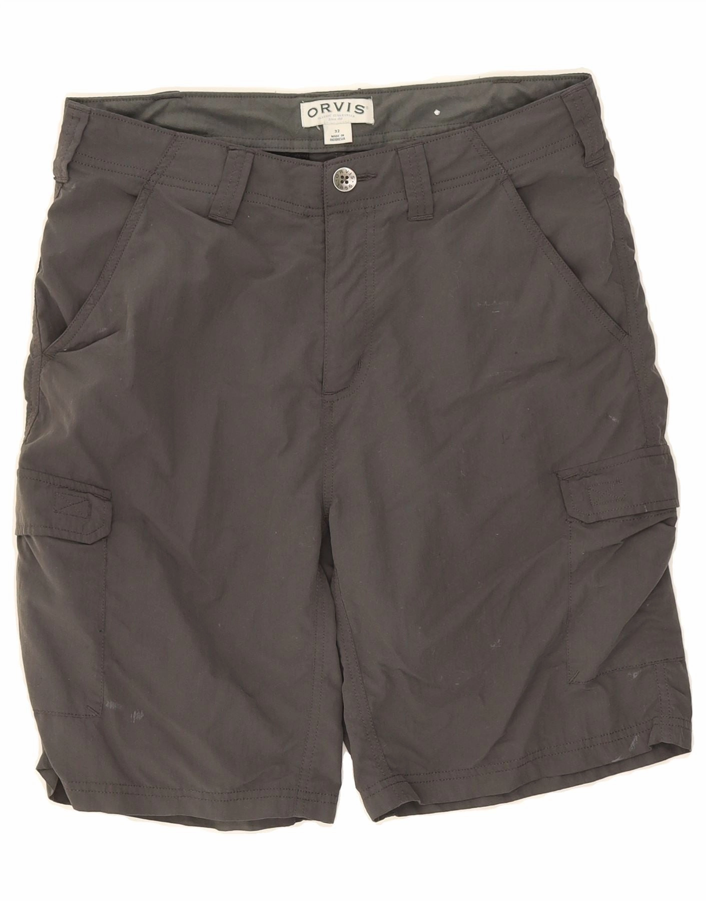 Stretch Waist ORVIS Mens Cargo Shorts W32 Medium  Grey Nylon