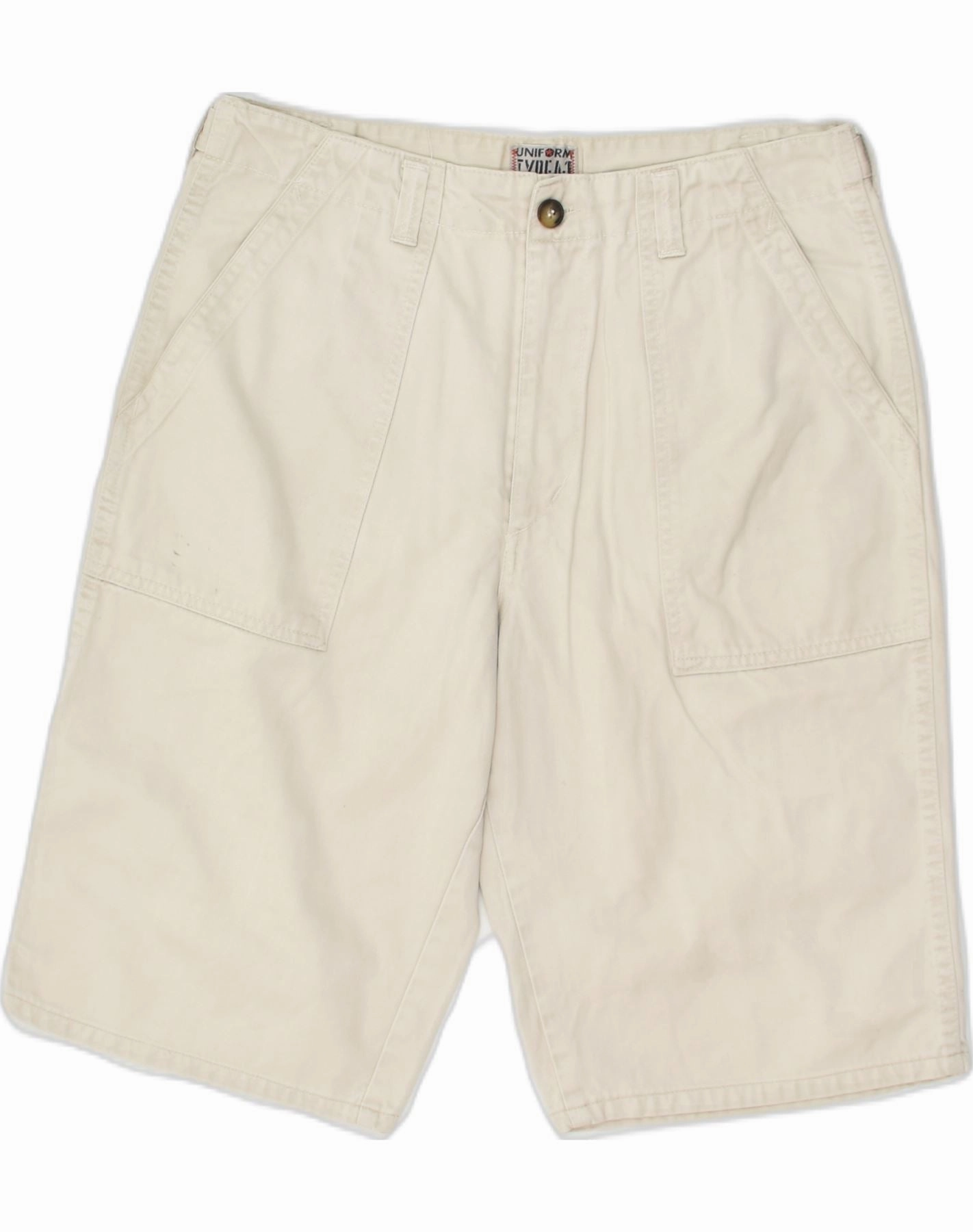 UNIFORM Mens Cargo Shorts IT 50 Large W30 Grey Cotton custom-made