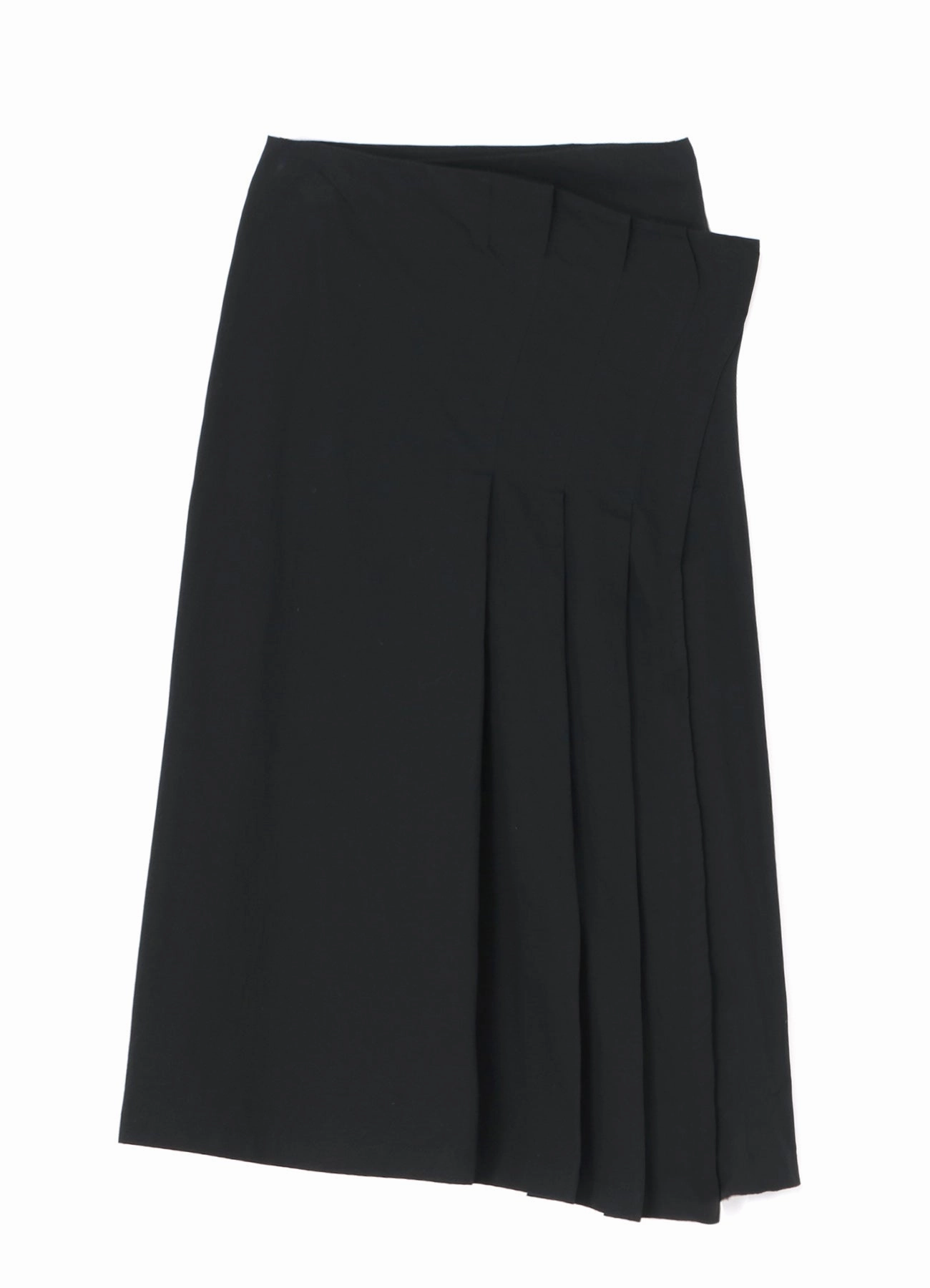 LIGHT TWILL COTTON PLEATED WRAP SKIRT Travel Essential