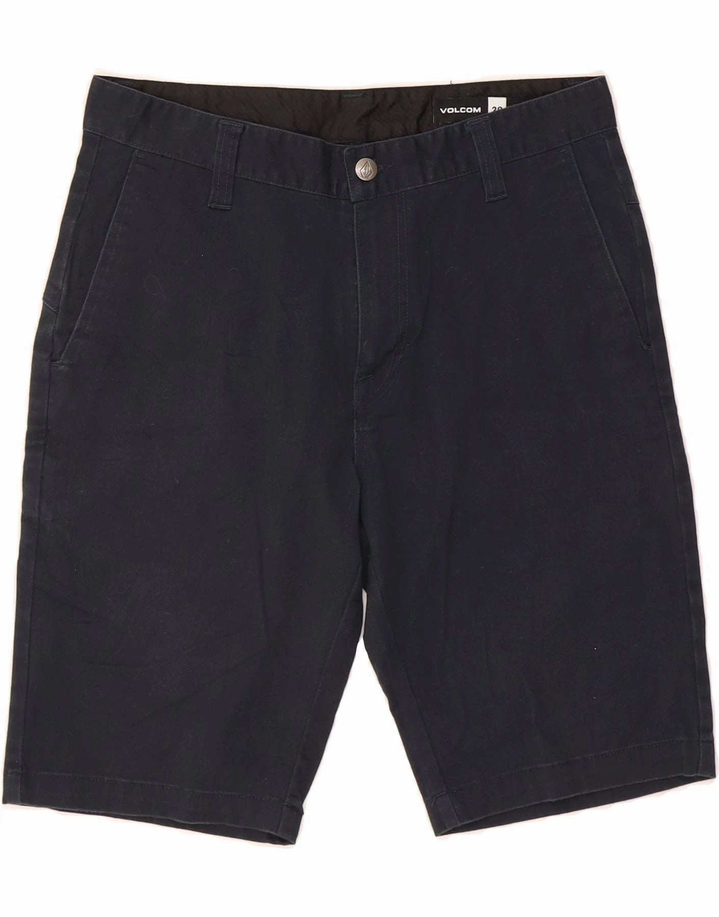 hypoallergenic VOLCOM Mens Chino Shorts W29 Small Navy Blue Cotton