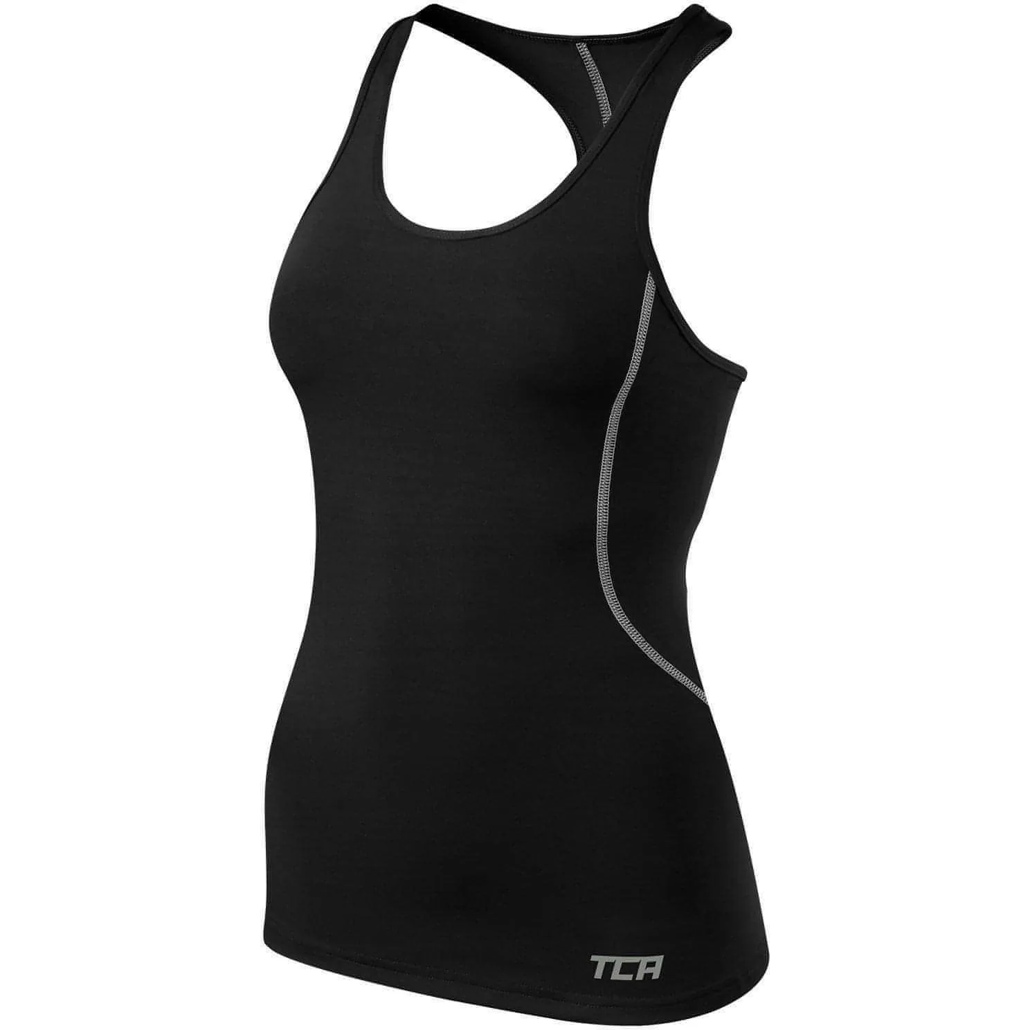 thermal Comfy Pieces TCA Pro Performance Womens Running Vest Tank Top - Black