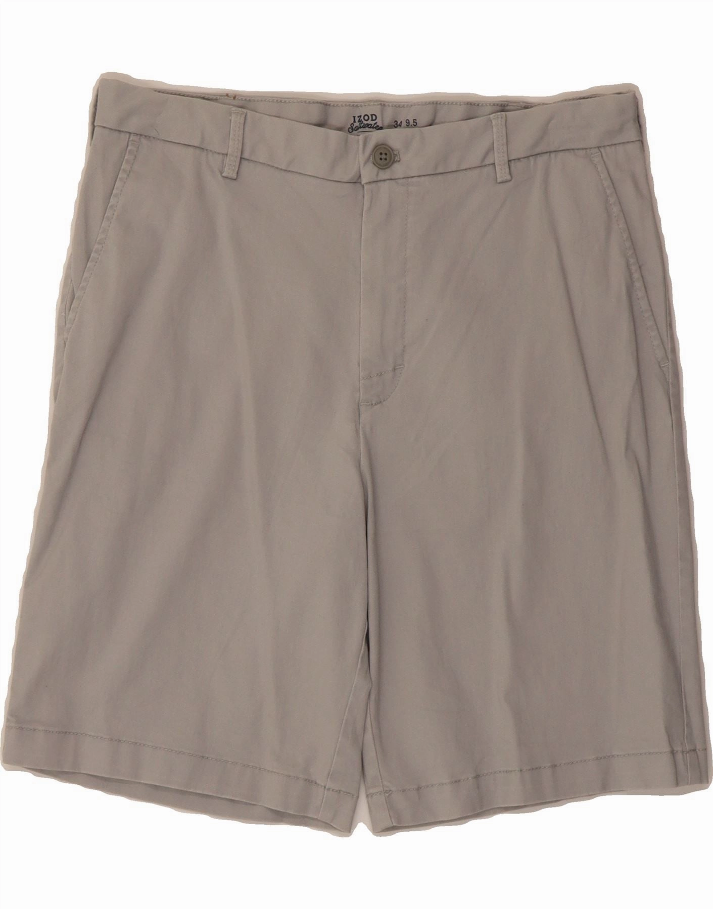 Sleek Look Versatile Layering IZOD Mens Salt Water Chino Shorts W34 Large  Grey Cotton