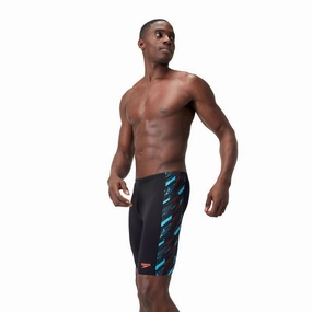 Speedo Mens Hyperboom Panel Jammer Drag Resistant Texture Ocean Waves