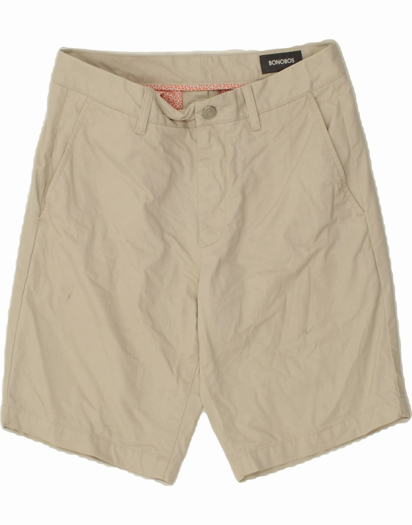 outdoor concert style Urban Wear BONOBOS Mens Chino Shorts W31 Medium Beige Cotton