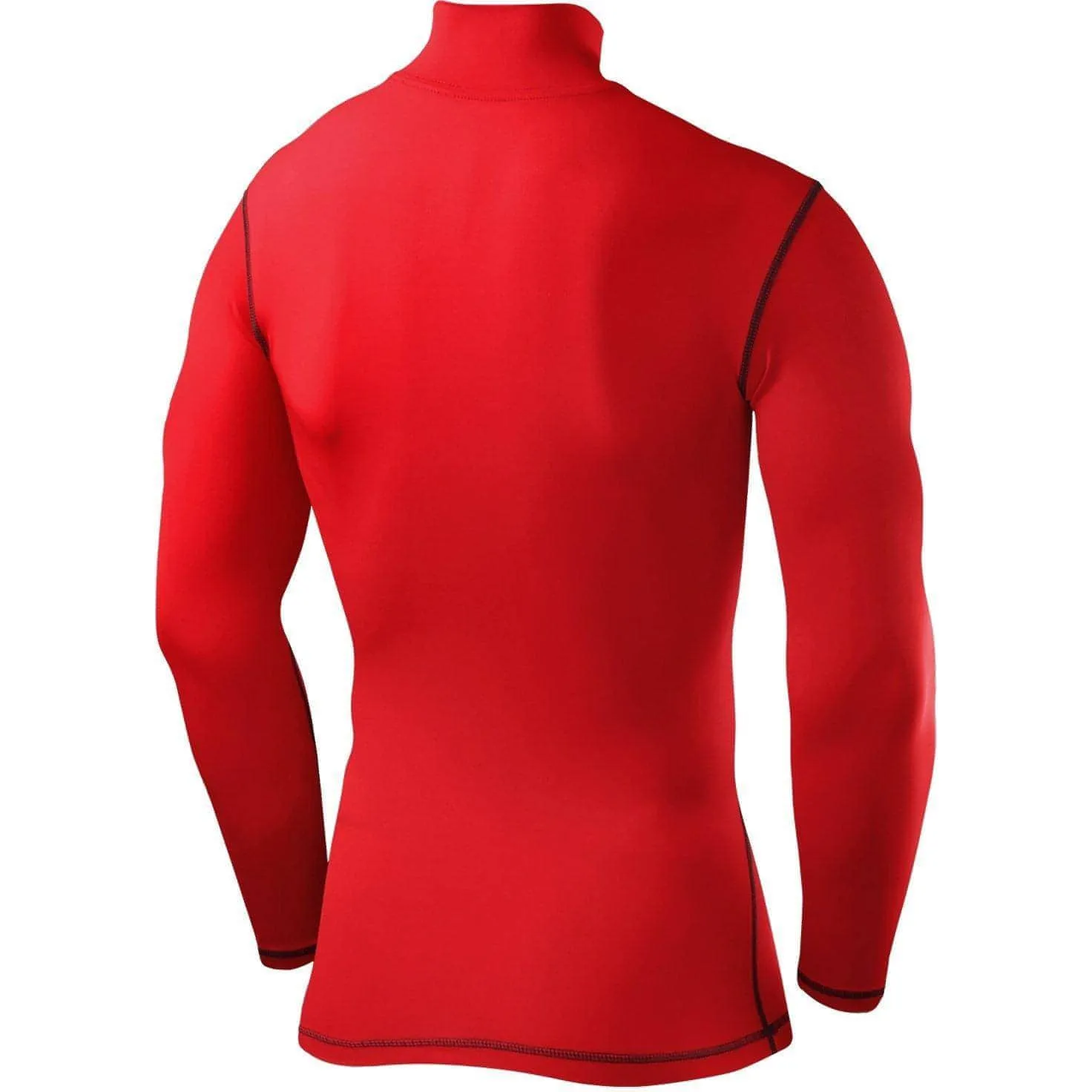 TCA PowerLayer Long Sleeve Mock Mens Compression Top - Red Fit For Comfort