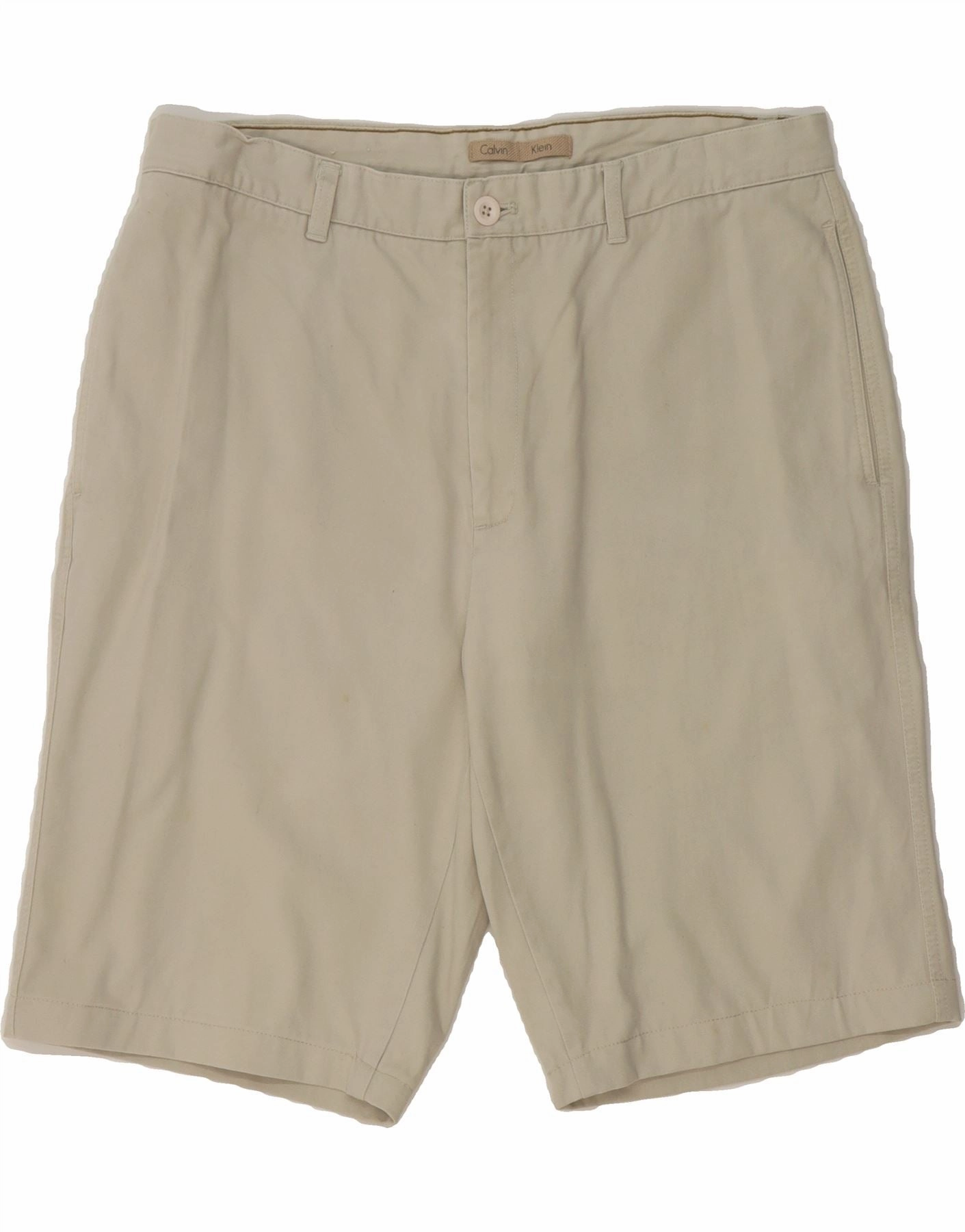 Easy Days CALVIN KLEIN Mens Casual Shorts W36 Large Beige Cotton