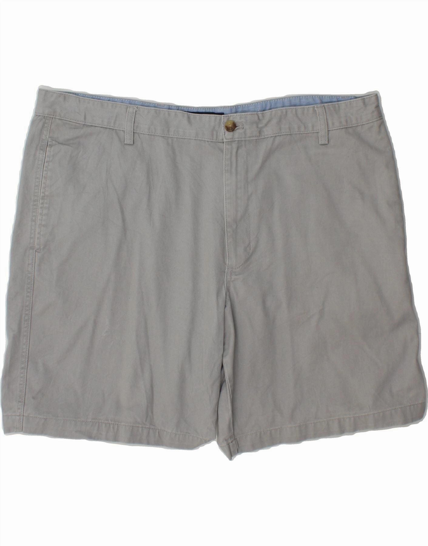 Tagless Labeling Sweat Wicking Lining CHAPS Mens Chino Shorts W42 2XL Grey Cotton