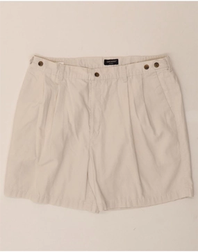 Low Profile Closure System Odor Lock Technology DOCKERS Mens Khakis Pegged Chino Shorts W38 XL White Cotton