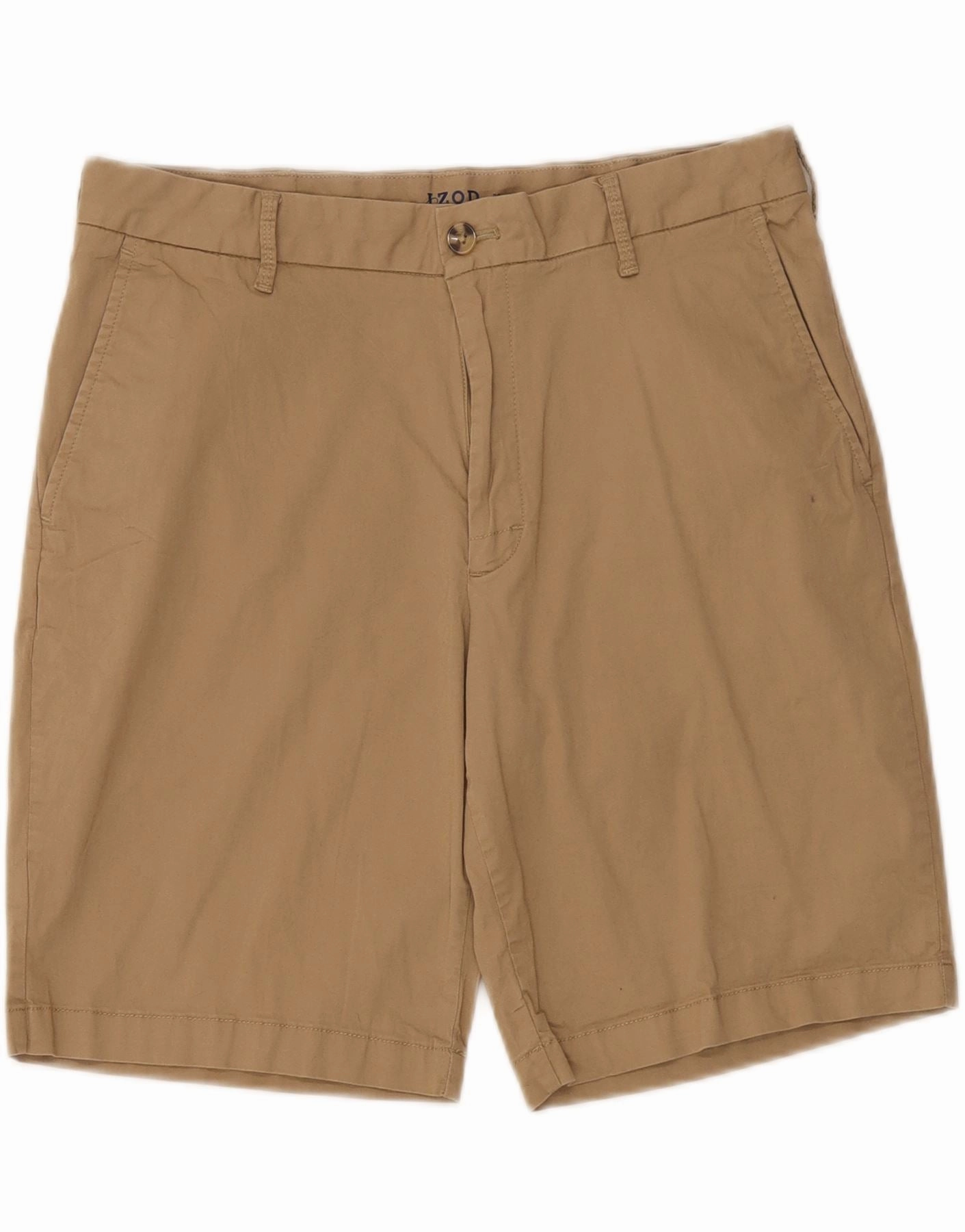 Quick Motion Versatile Wear IZOD Mens Salt Water Chino Shorts  W32 Medium Beige