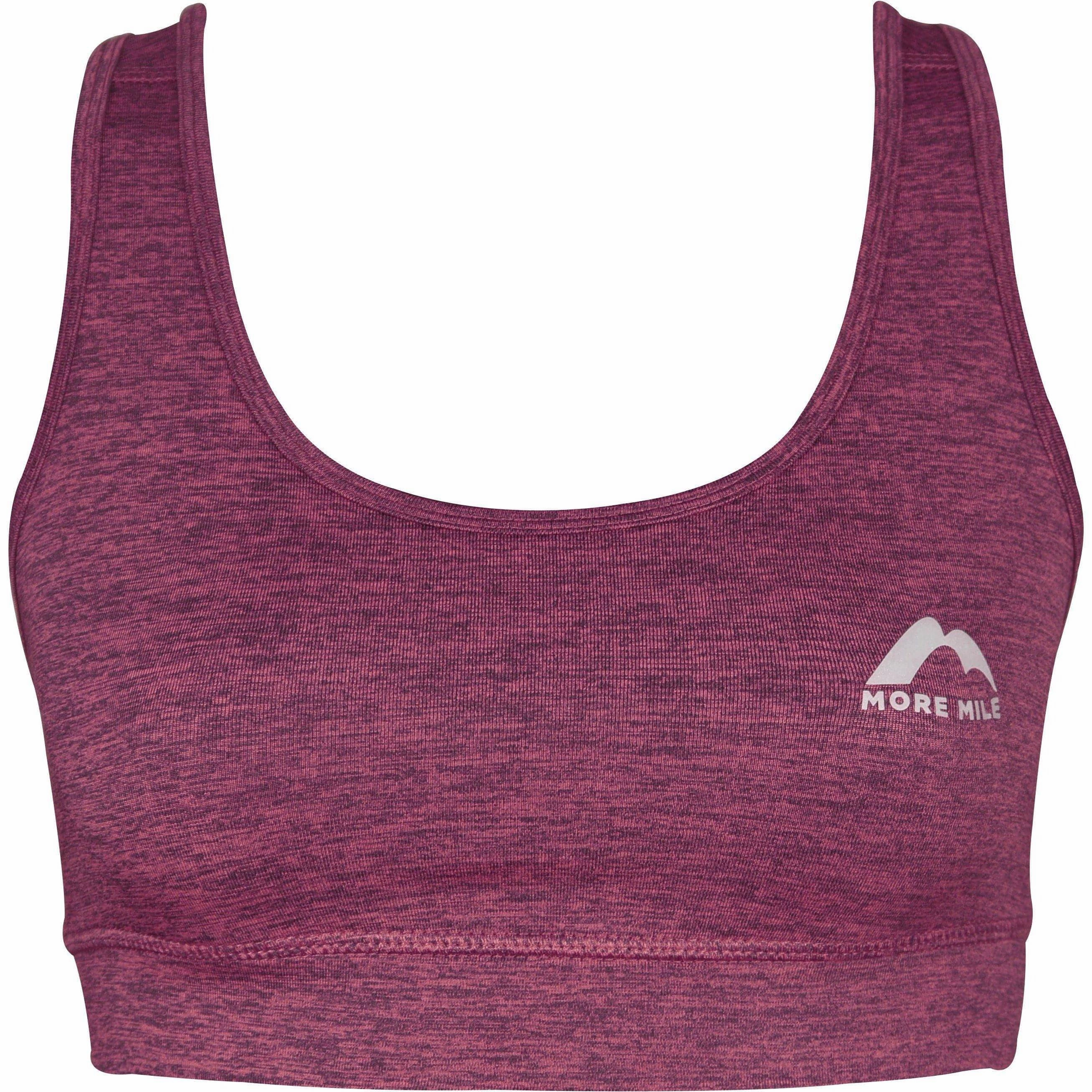 More Mile Train To Run Womens Running Crop Top - Purple Loungewear Coverstitch seams