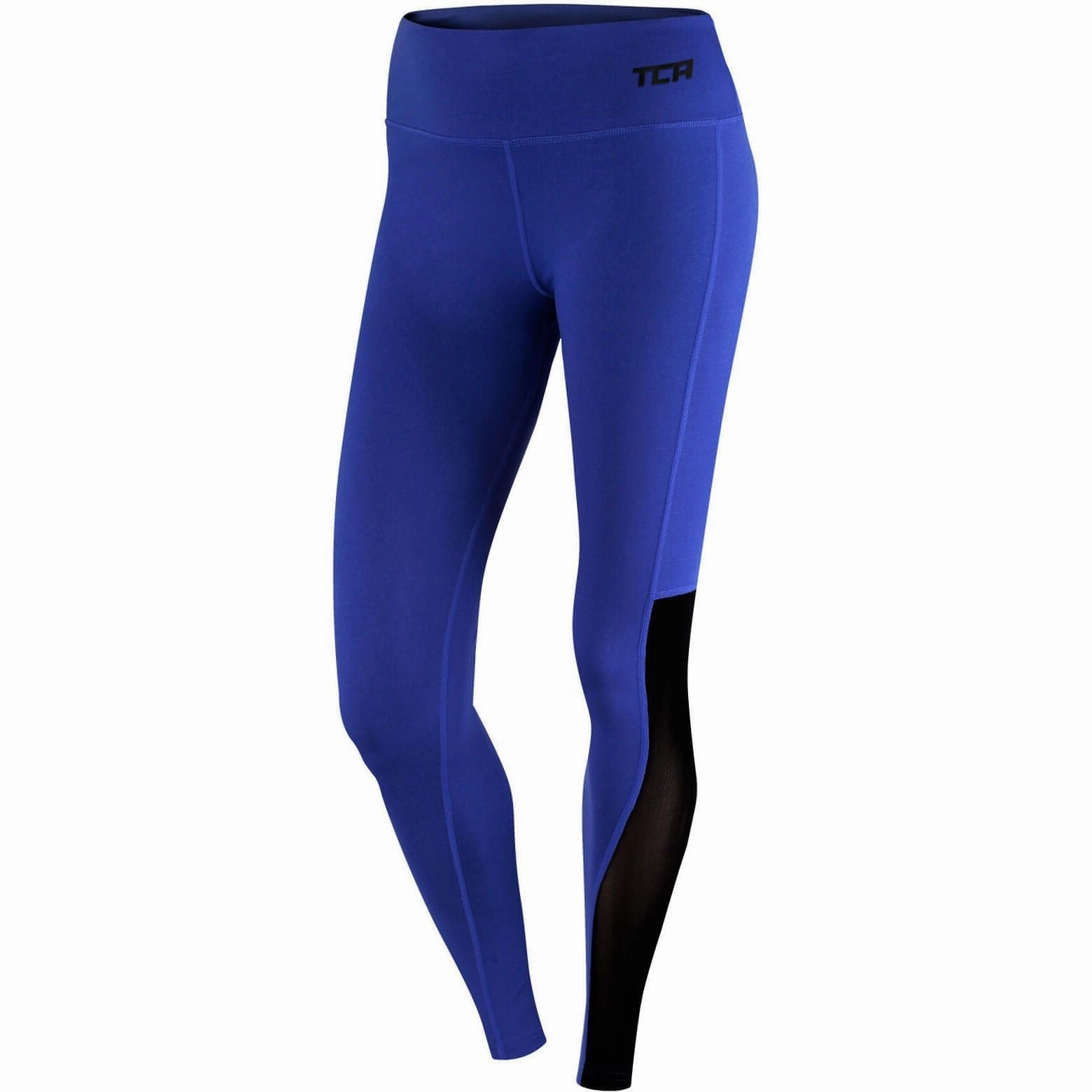 Thermal Regulating Fabric TCA Pro Performance MeshLuxe Womens Long Running Tights - Blue