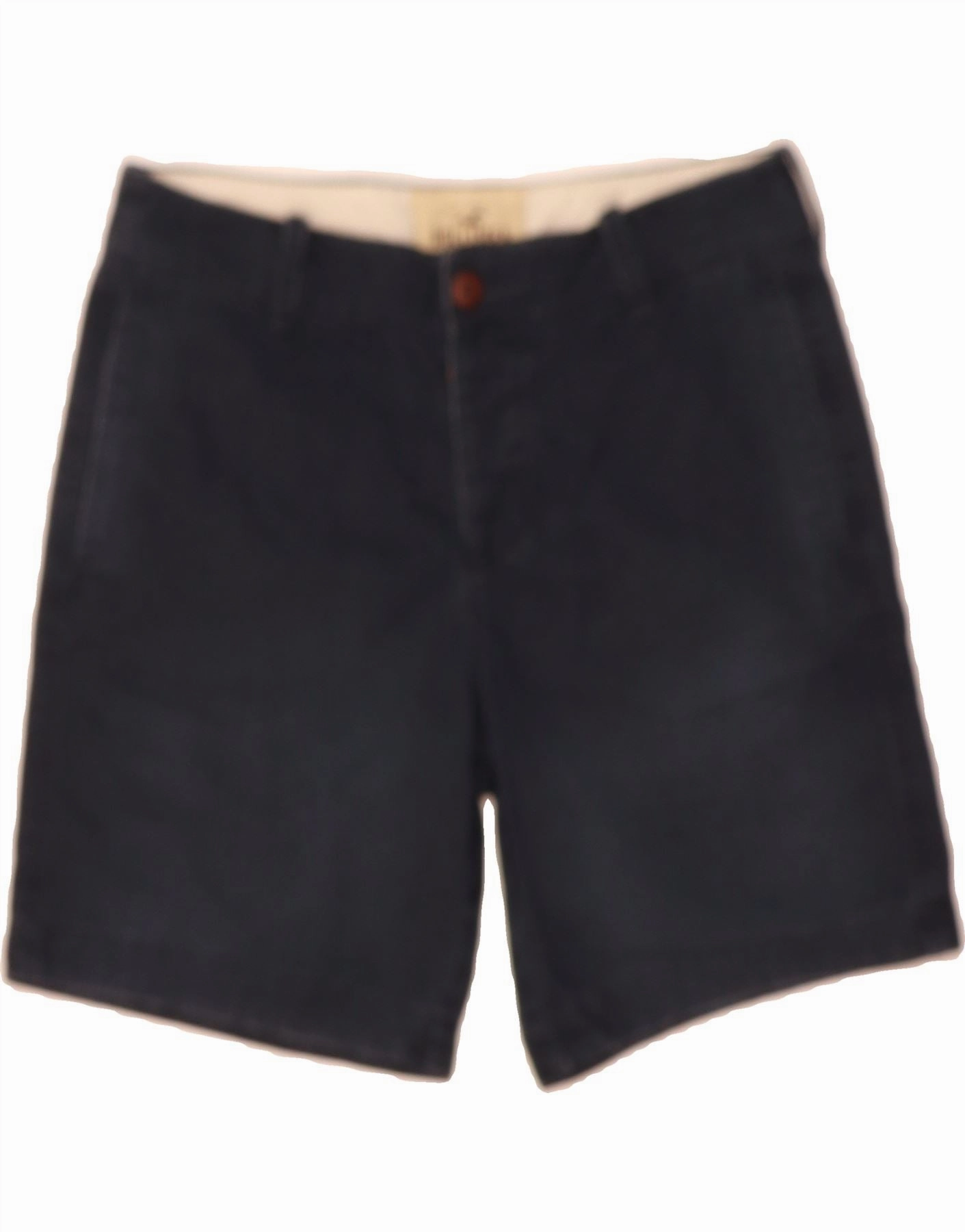 Pocket Reinforcement Anti Slip Waistband HOLLISTER Mens Chino Shorts W31 Medium Navy Blue Cotton