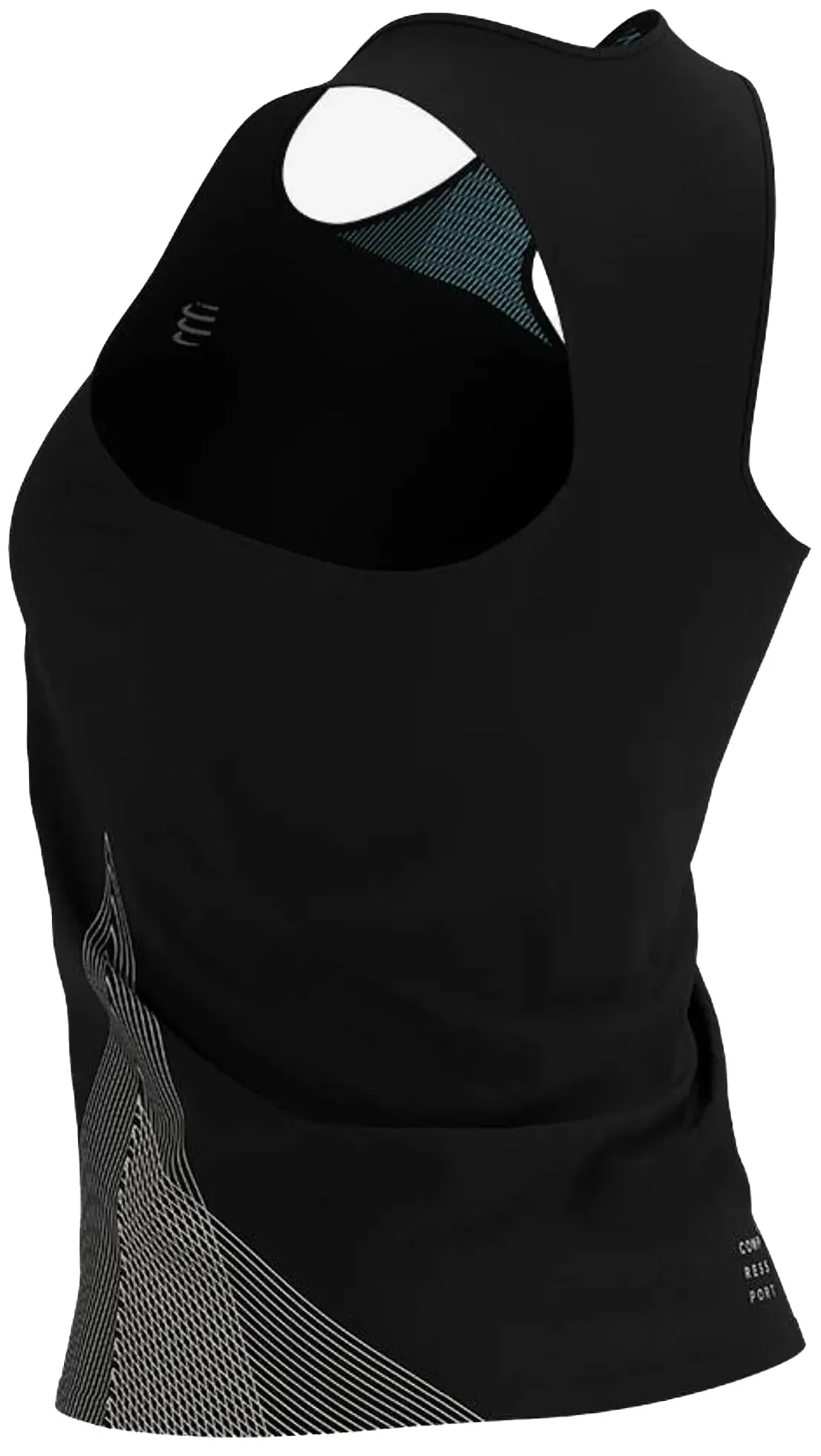 Easy Care Fabric Compressport Performance Womens Running Vest Tank Top - Black