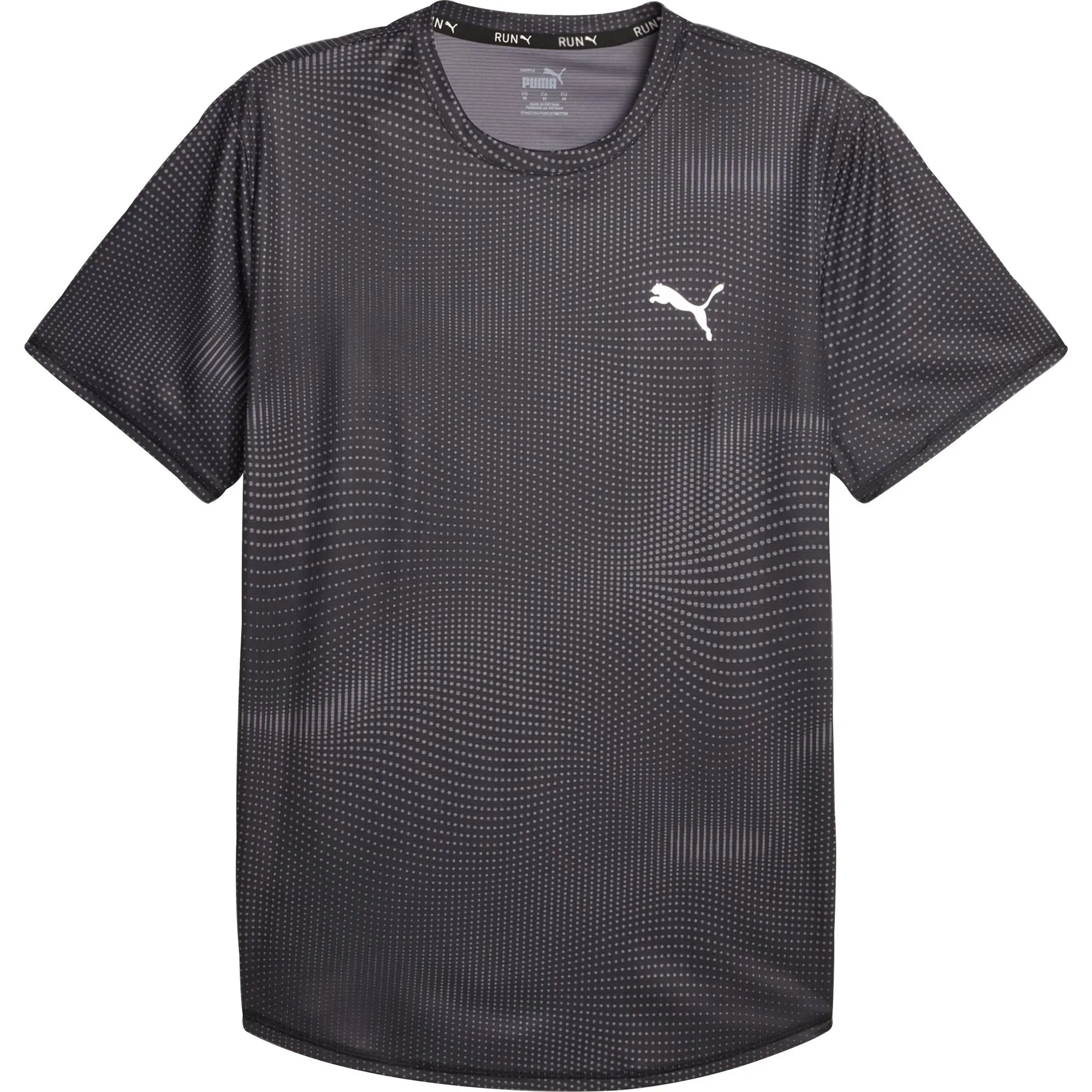 Puma Favourite Short Sleeve Mens Running Top - Black DoubleStitched Seams