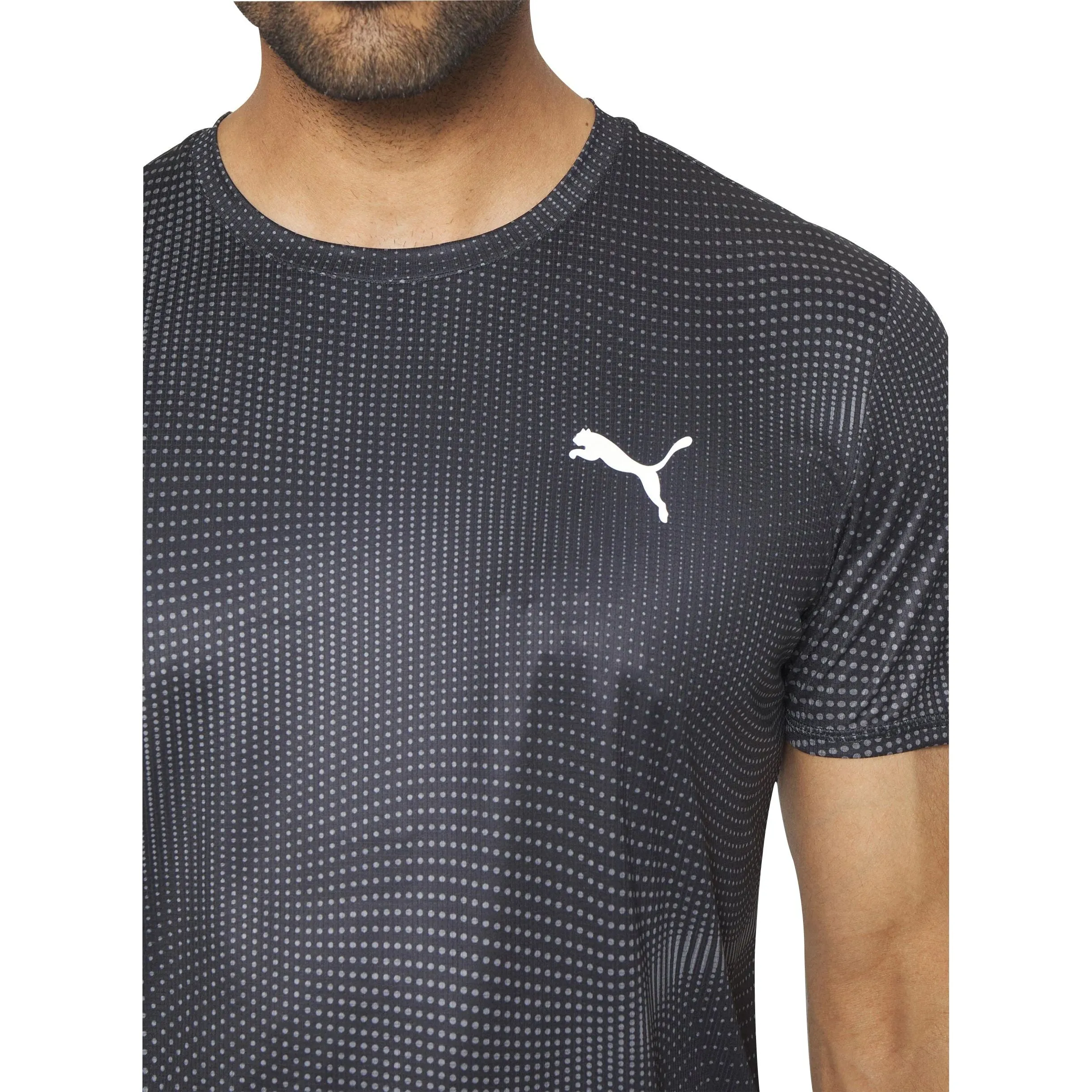 Puma Favourite Short Sleeve Mens Running Top - Black Active Comfort Hygroscopic Fiber