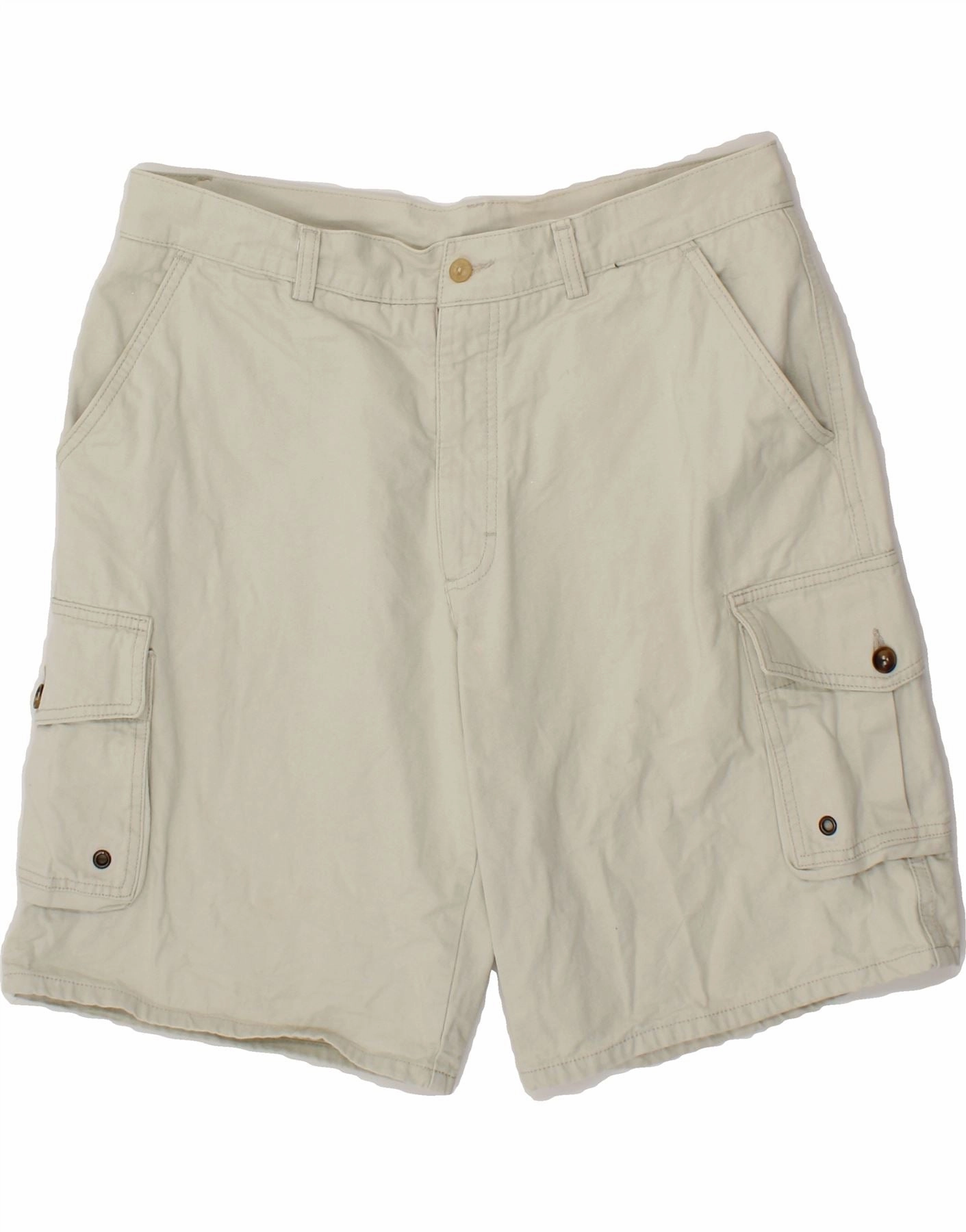 Free Size Adjuster Beach Wear FILA Mens Cargo Shorts IT 52 XL W36 White Cotton