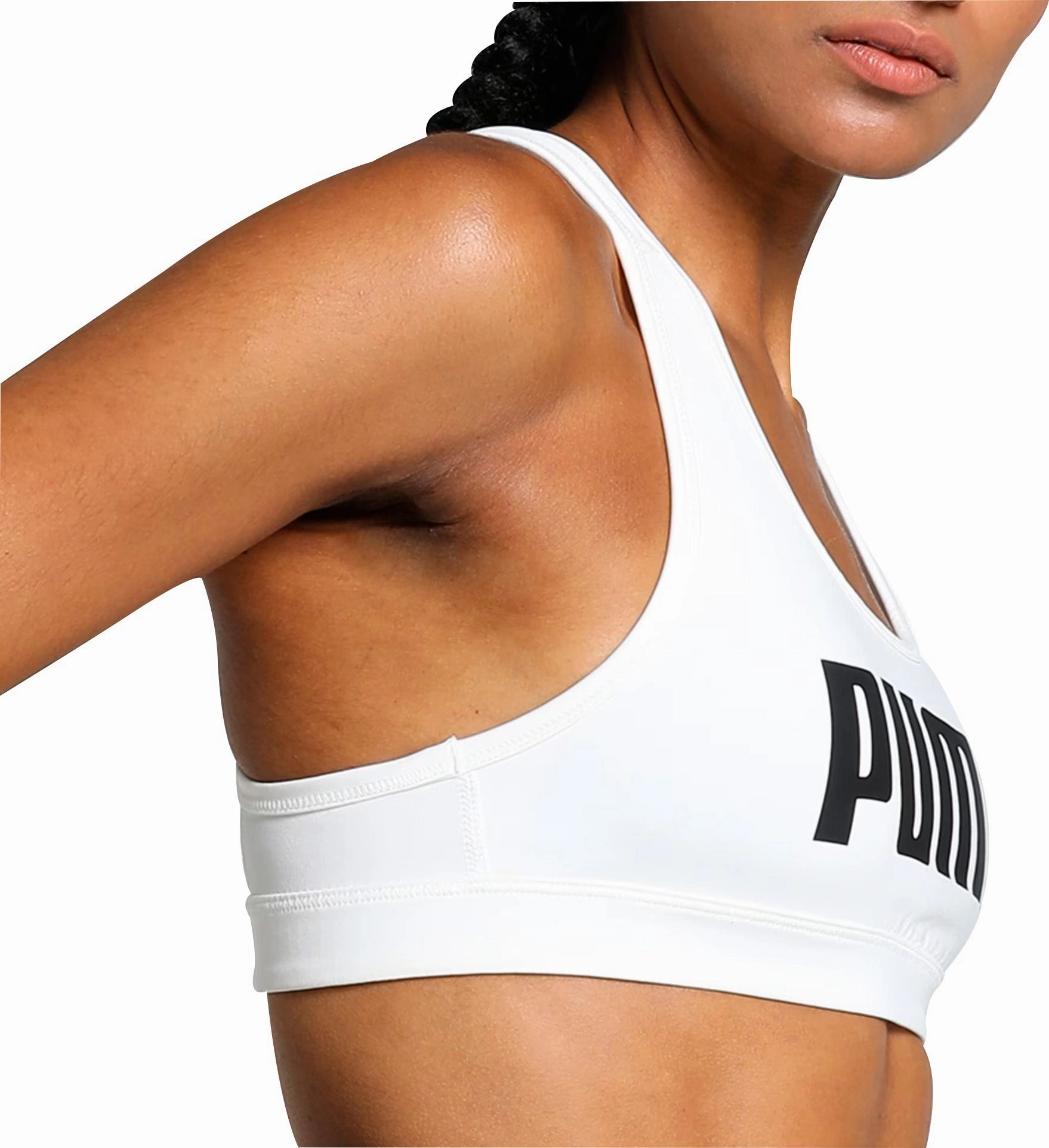 Flatlock stitching Puma 4KEEPS Womens Running Sports Bra - White