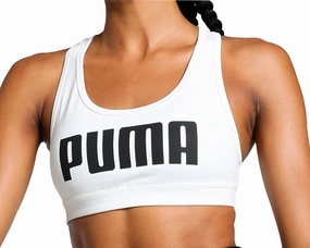 Fringed edges Zipped Puma 4KEEPS Womens Running Sports Bra - White