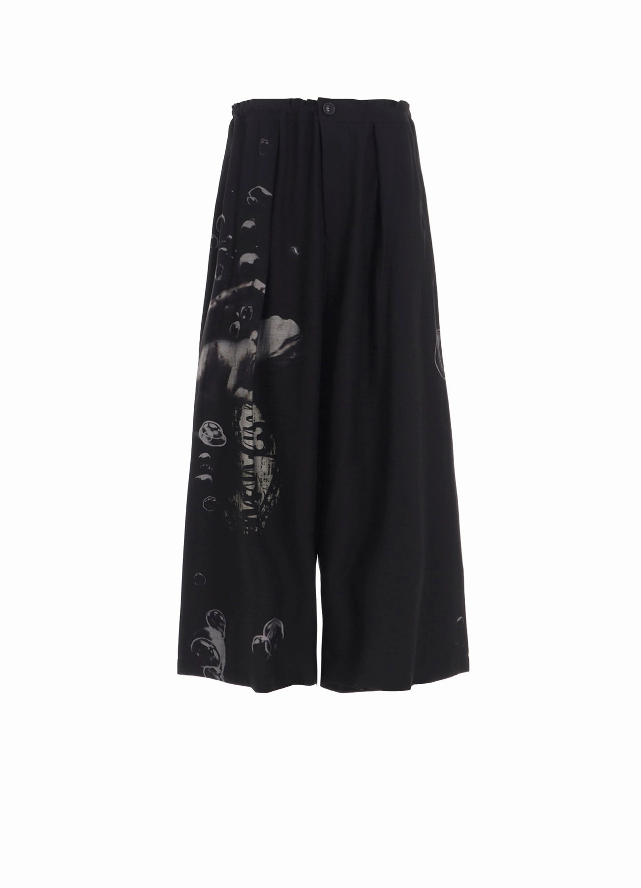 ANGEL-PRINT DUNGAREE TWILL FRONT PLATED WIDE PANTS Minimal Stretch Fit Quick Movement Wear