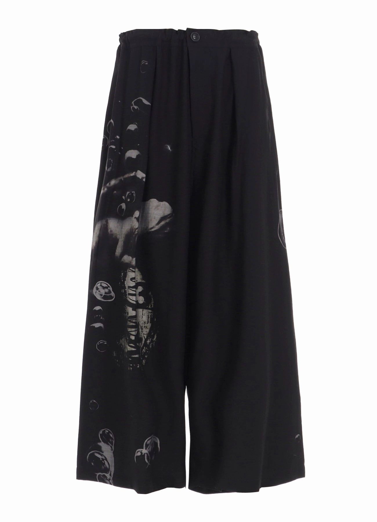 ANGEL-PRINT DUNGAREE TWILL FRONT PLATED WIDE PANTS AntiStaticFinish Seamless Waistband