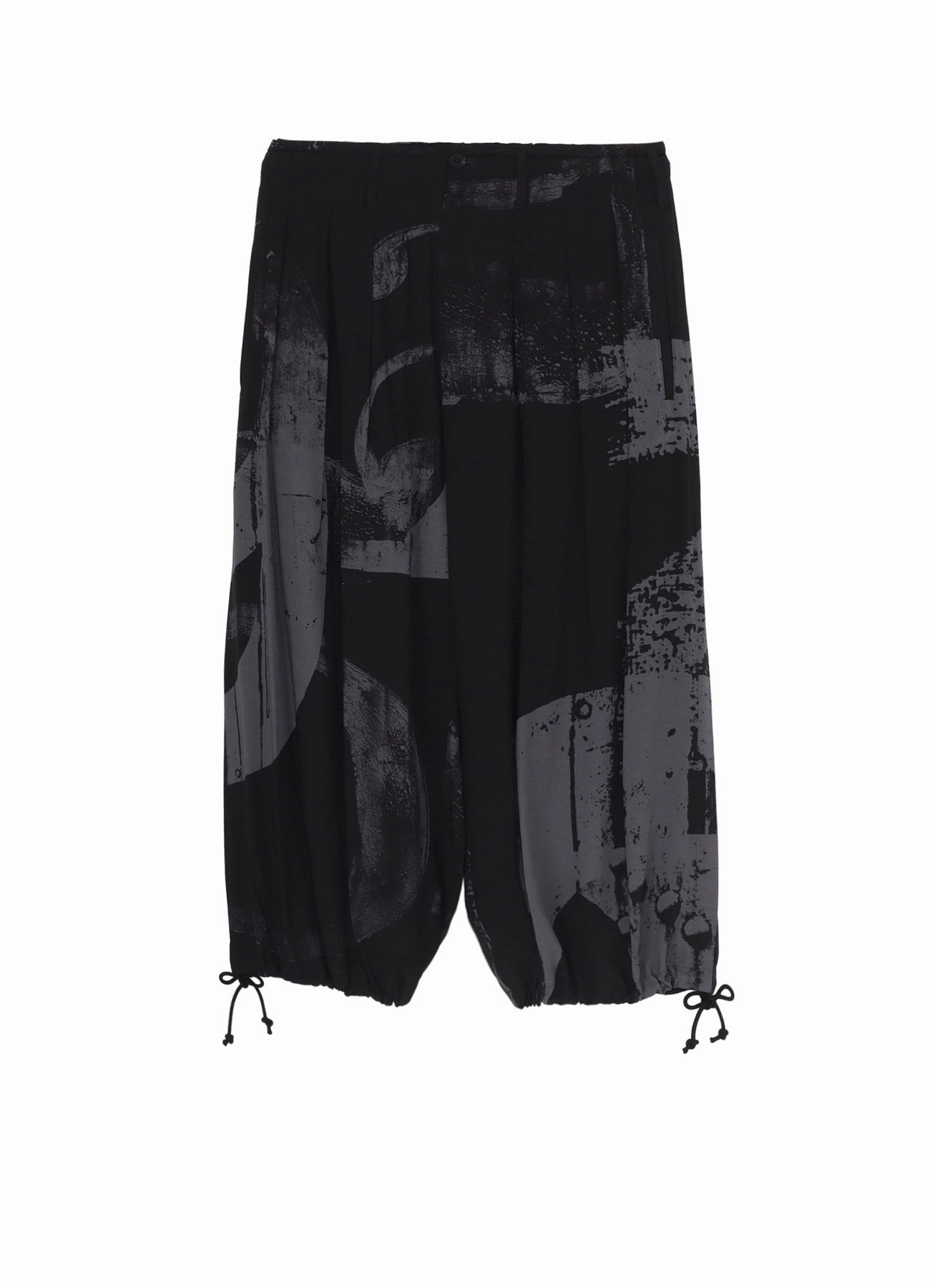 RAYON PRINT  NUMBER PATTERN BALLOON PANTS Comfortable Waistband Layering Piece