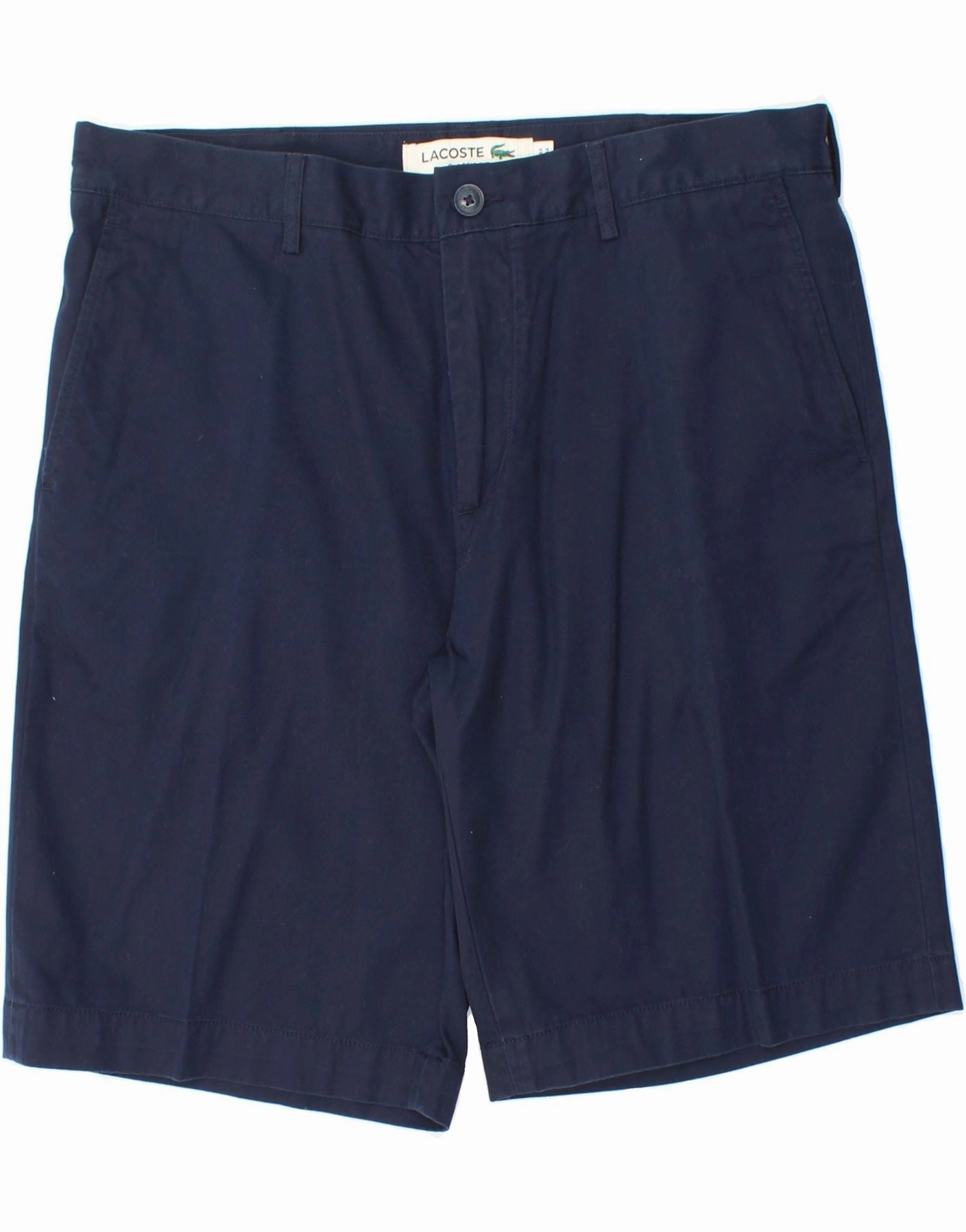 LACOSTE Mens Chino Shorts Size 44 XL W34  Navy Blue Cotton Active Ready Weekend Ready