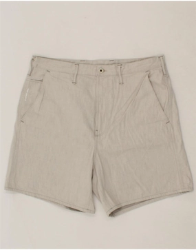 Flatlock Seams G-STAR Mens Chino Shorts W30 Medium Grey Cotton