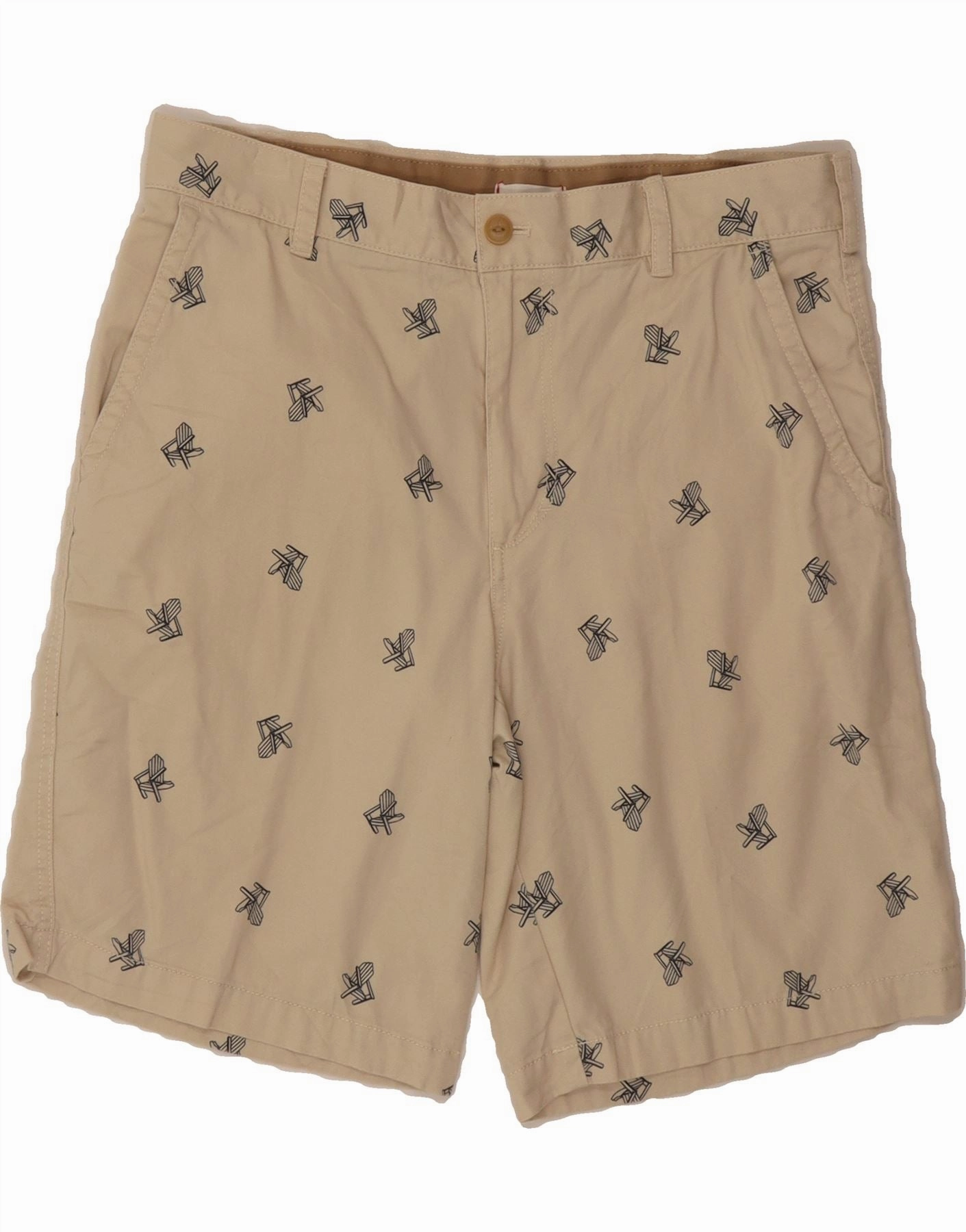 skateboarding gear IZOD Mens Chino Shorts W33 Medium Beige Floral Cotton