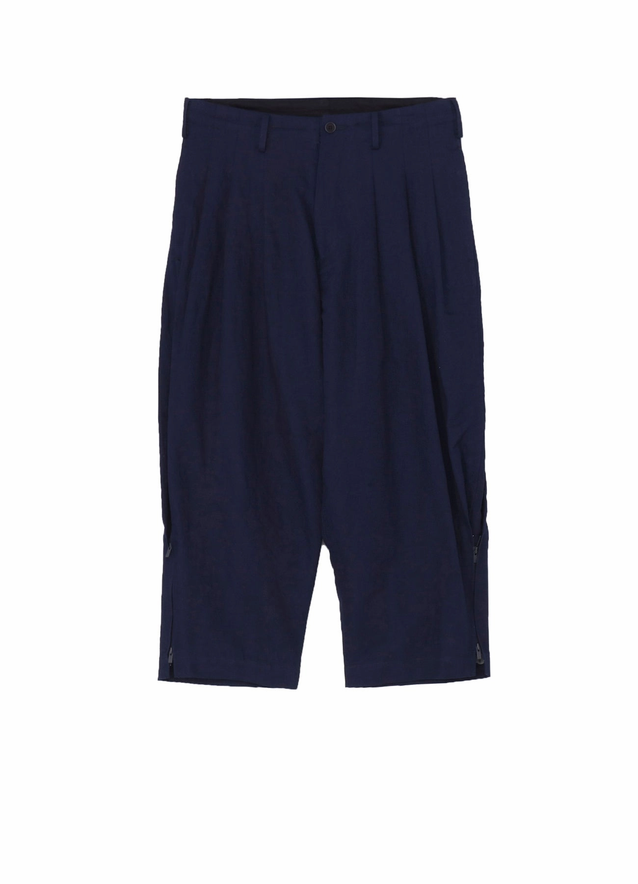 INDIGO DYEING COTTON LINEN SIDE HEM ZIPPER PANTS Classic Style