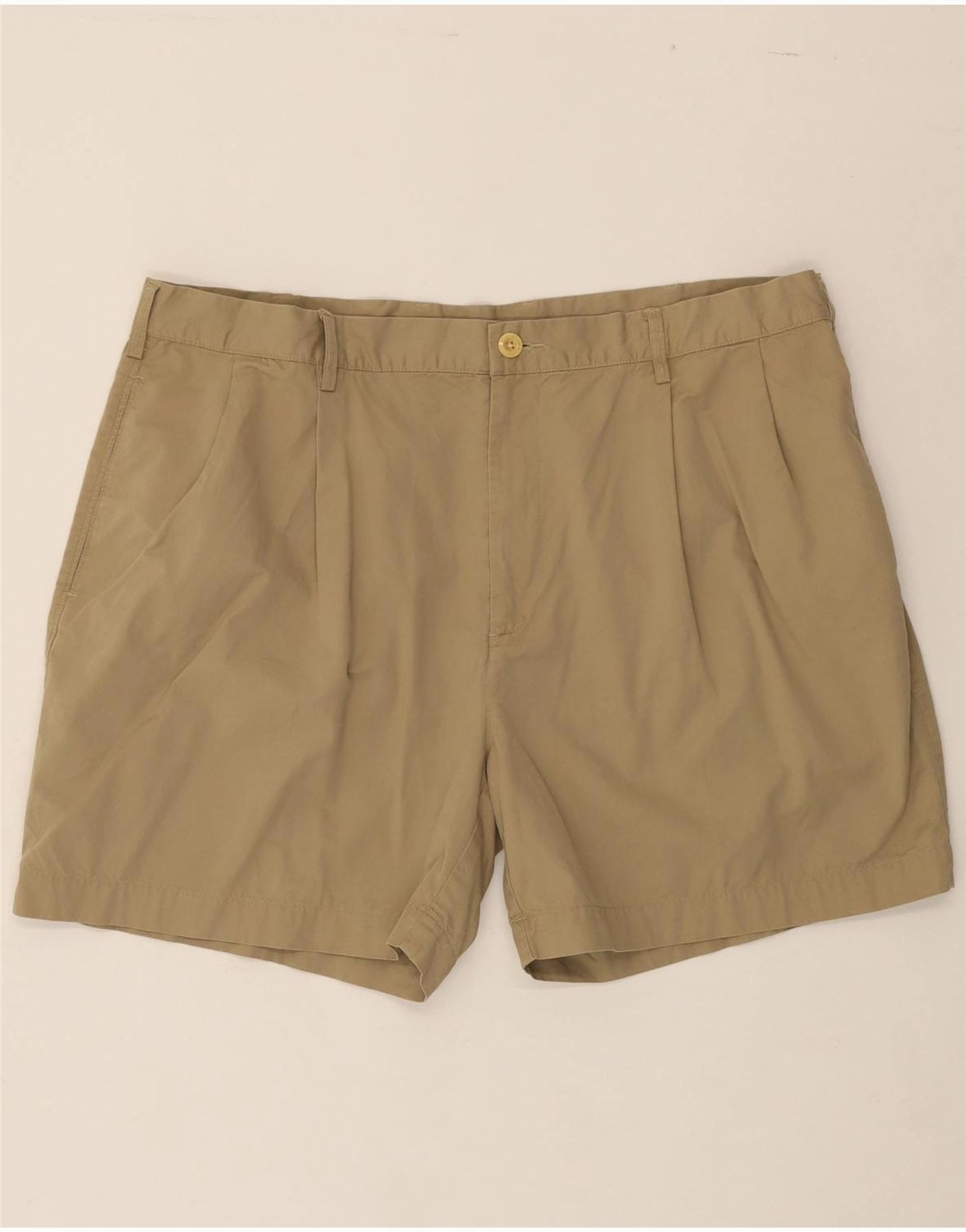 NAUTICA Mens Rigger Classic Fit Chino Shorts W42 2XL Khaki Cotton Anti Pill Surface