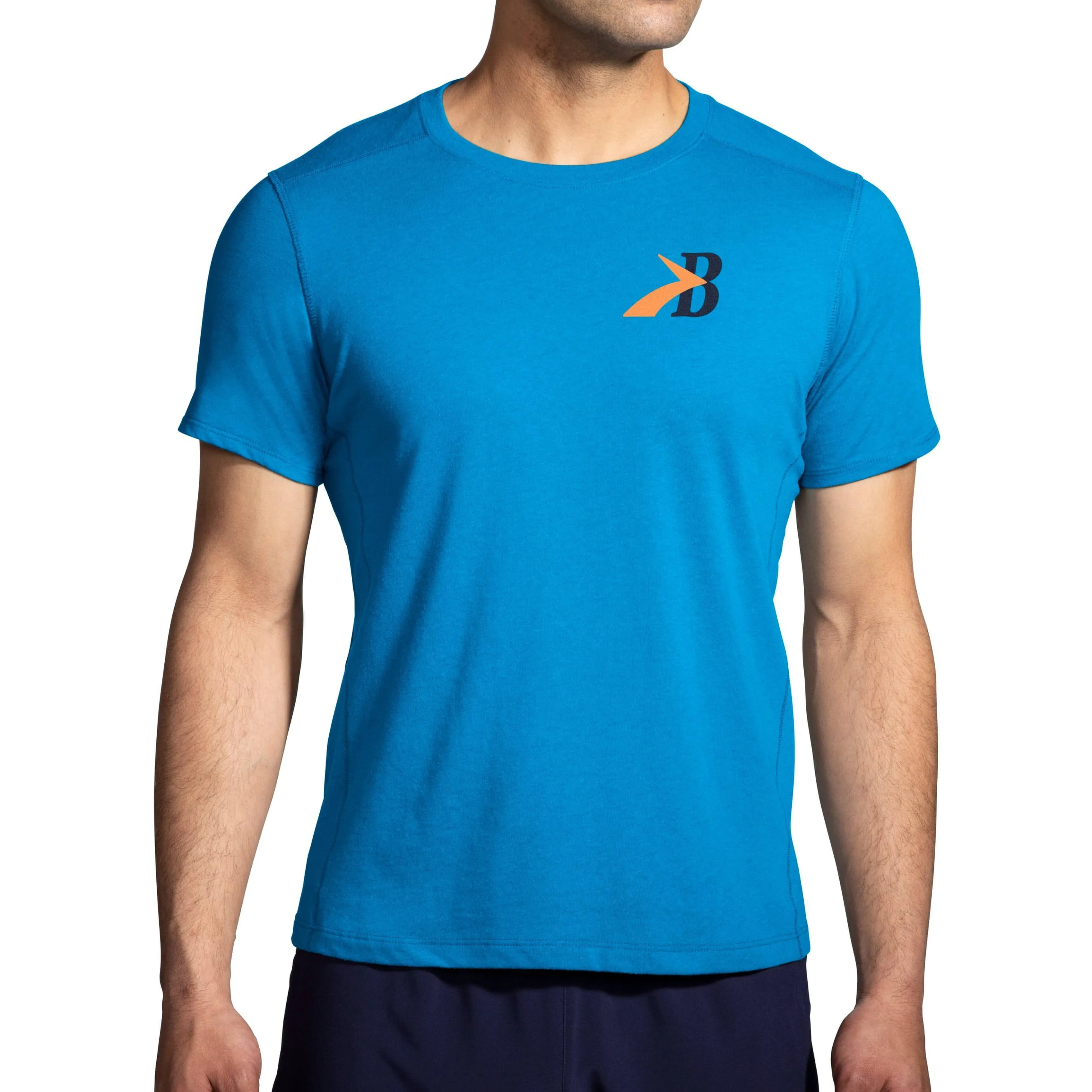Brooks Distance 2.0 Short Sleeve Mens Running Top - Blue Fresh Style SlimFit