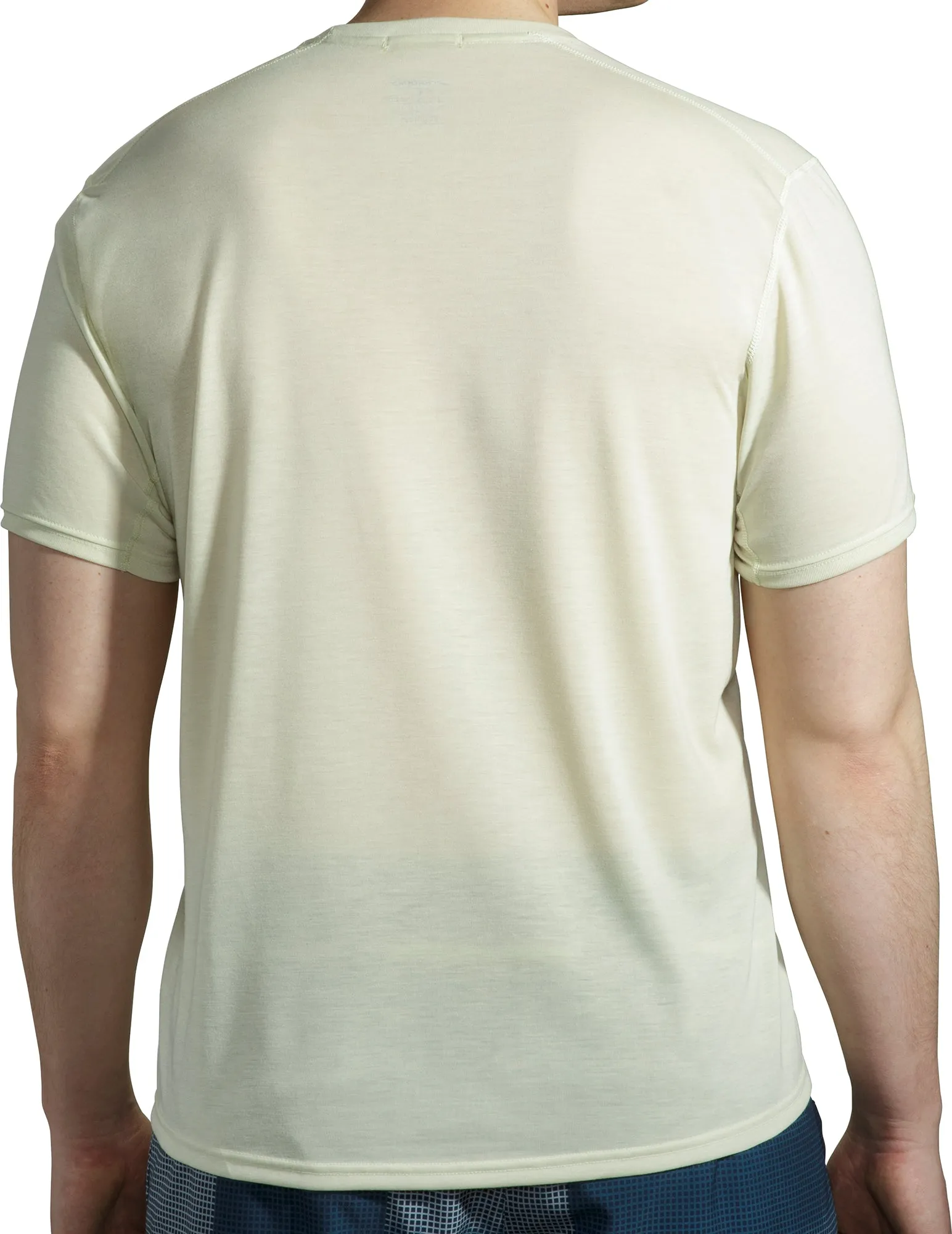 Minimalistic Wear Brooks Distance Graphic Short Sleeve Mens Running Top - Yellow