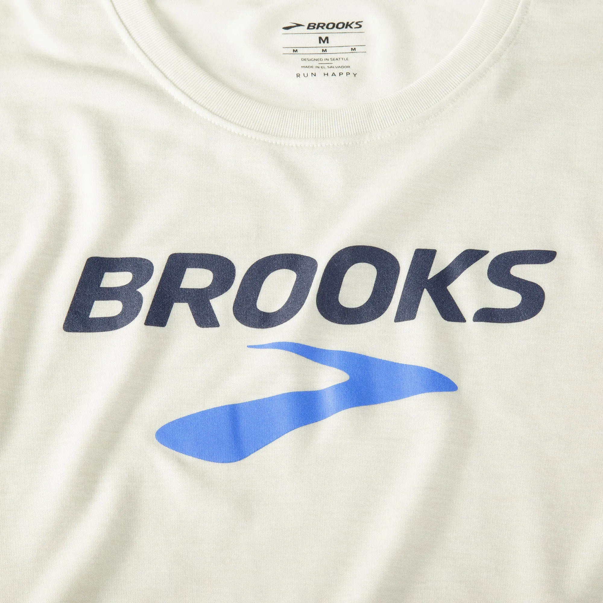Brooks Distance Graphic Short Sleeve Mens Running Top - Yellow Minimalist Comfort