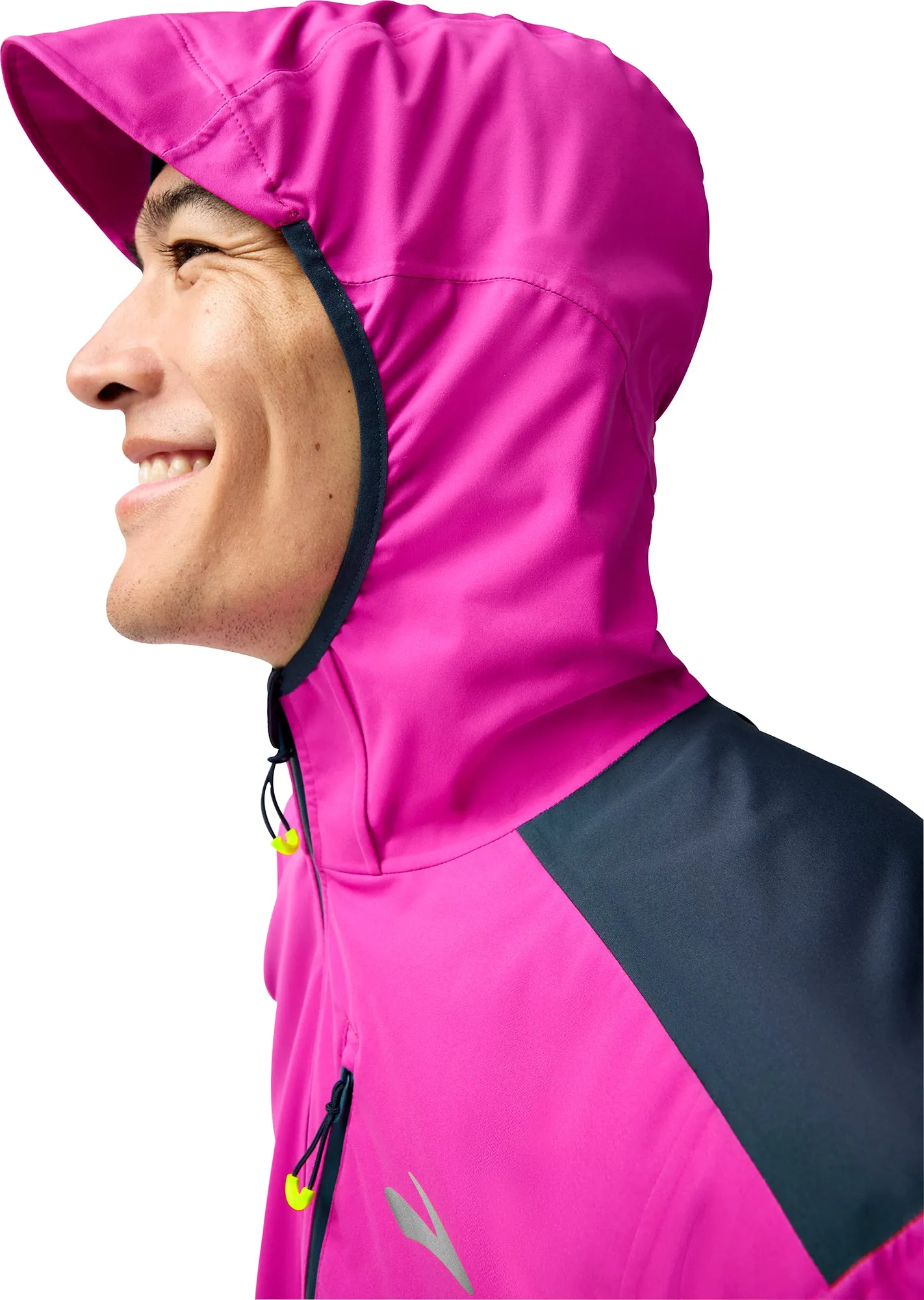 Flexible Shell Internal Security Pocket Brooks High Point 2.0 Waterproof Mens Running Jacket  - Purple