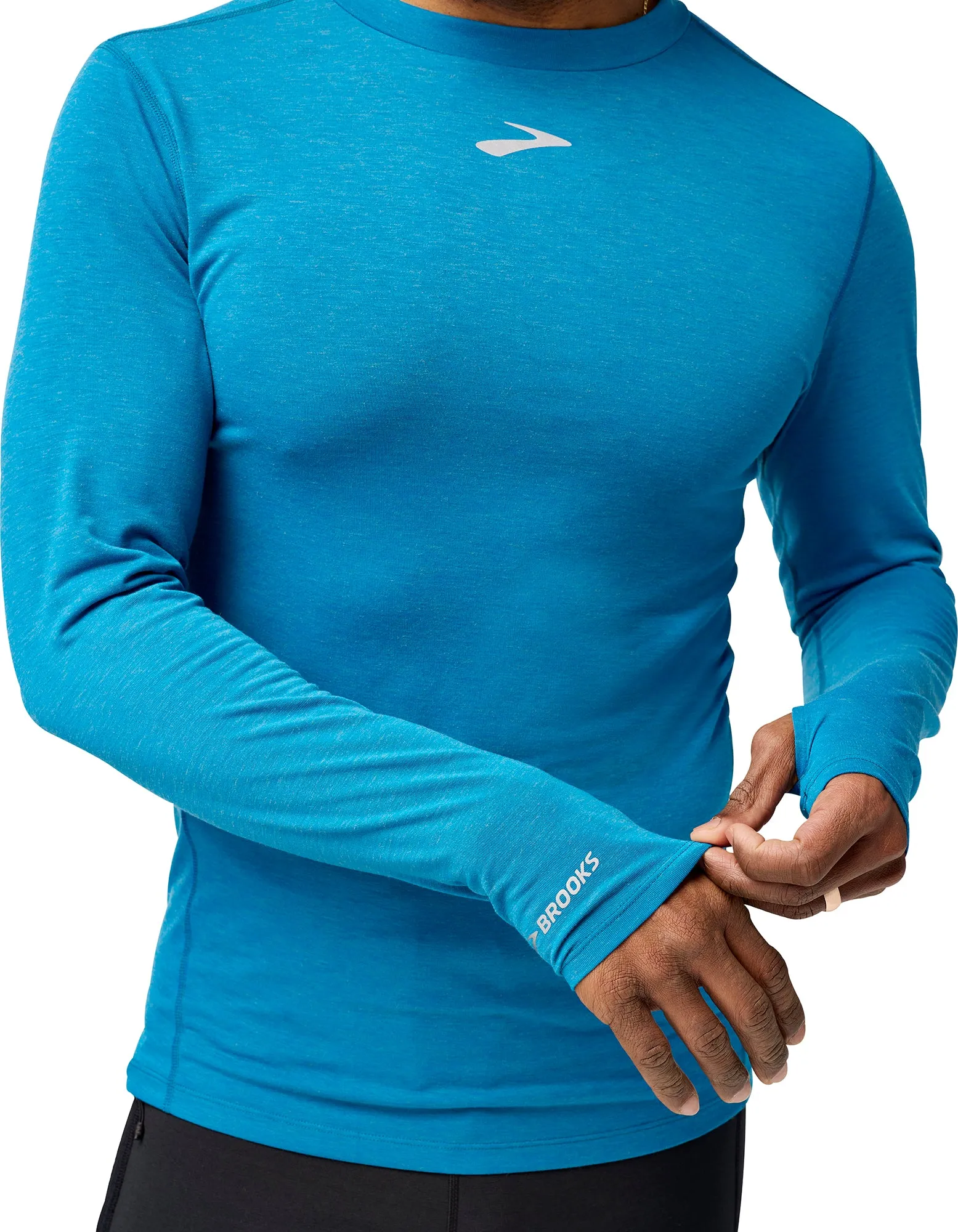 Brooks High Point Long Sleeve Mens Running Top - Blue Durable Stitching Flexible Neckline