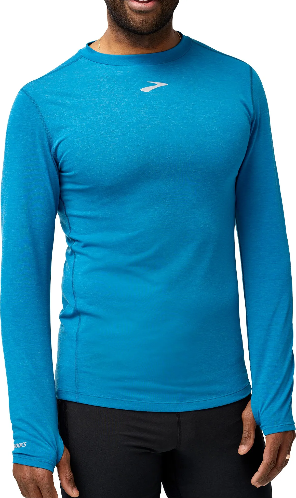 Shape Retention Non Chafing Cuffs Brooks High Point Long Sleeve Mens Running Top - Blue