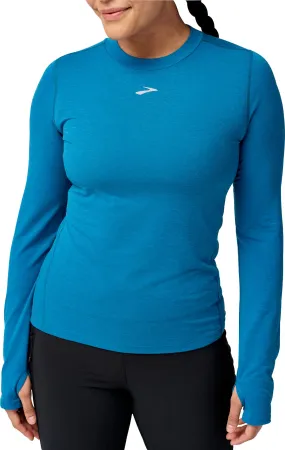 Brooks High Point Long Sleeve Womens Running Top - Blue FadeResistantPrint Embroidered