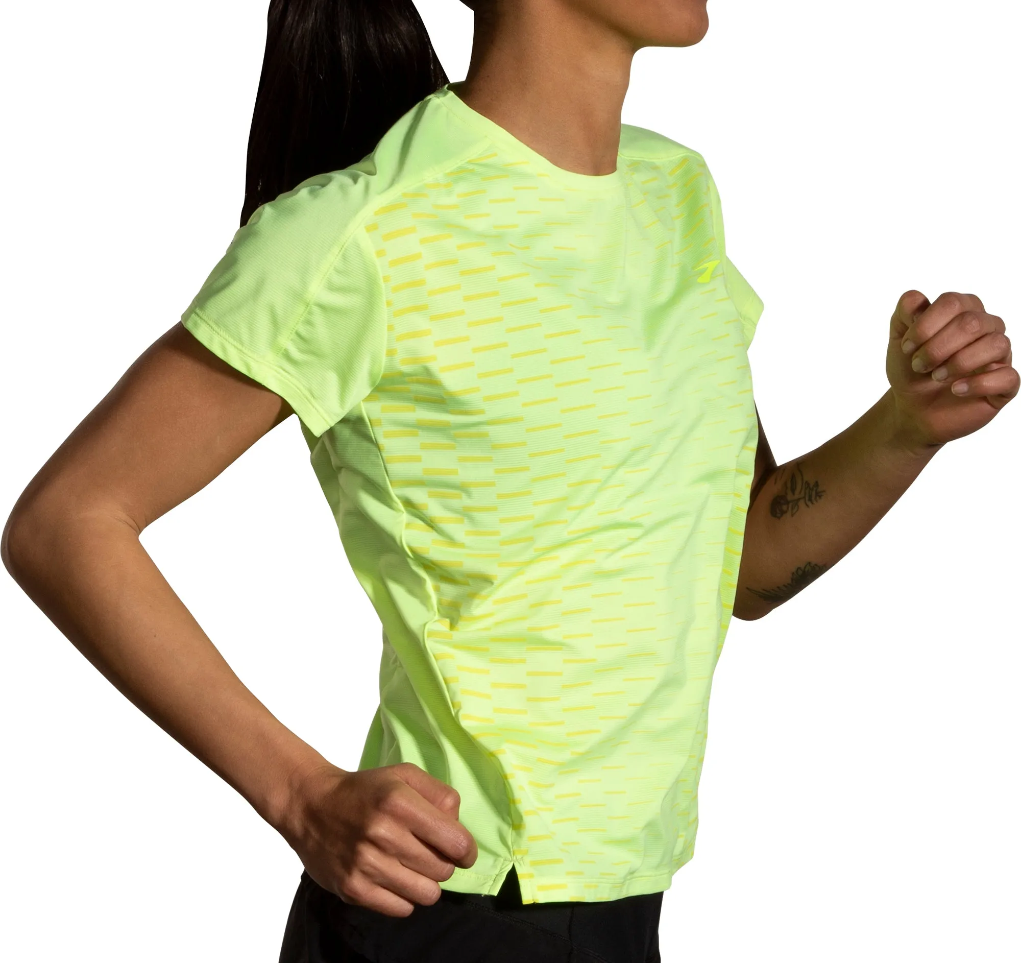 Washable Cozy Vibes Brooks Sprint Free 2.0 Short Sleeve Womens Running Top - Yellow