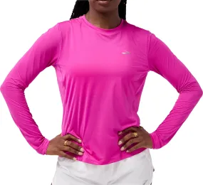 Organic Cotton Blend Brooks Sprint Free 3.0 Long Sleeve Womens Running Top - Pink