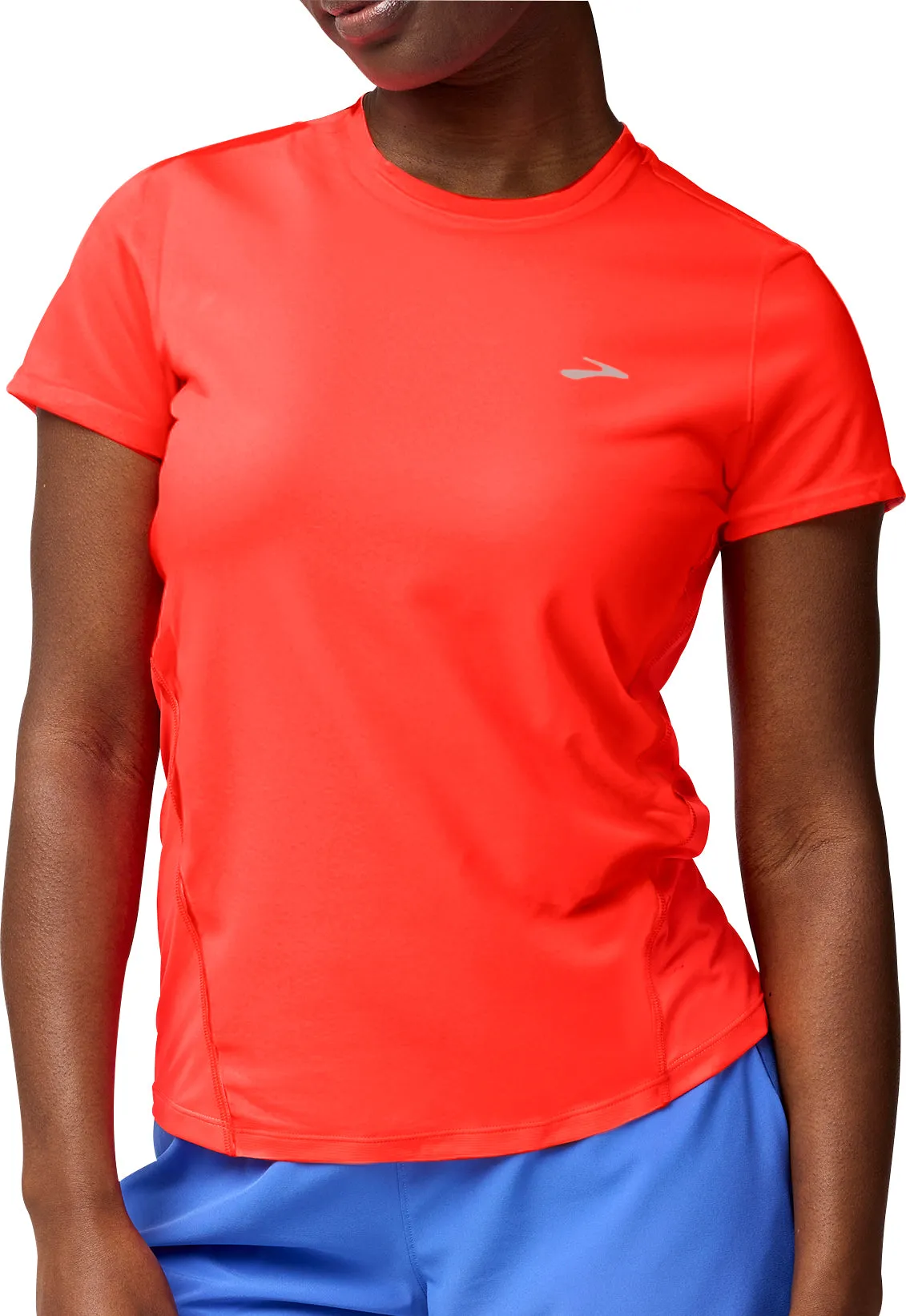 Quick-Drying Shirt Brooks Sprint Free 3.0 Short Sleeve Womens Running Top - Red