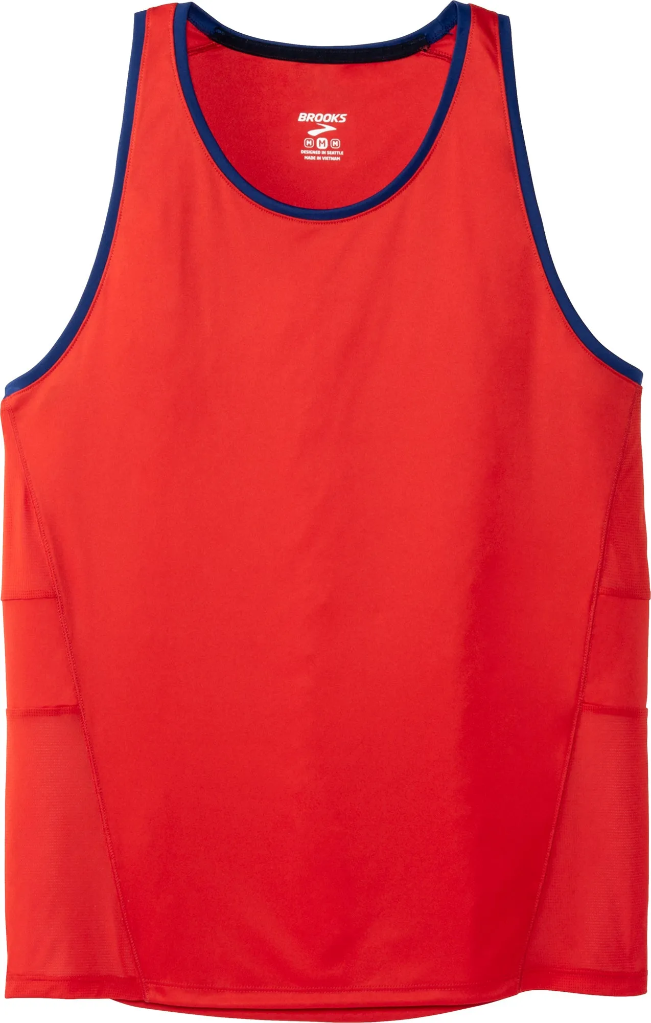 NonRestrictiveCut Breathable Look Brooks Stealth Mens Running Vest - Red