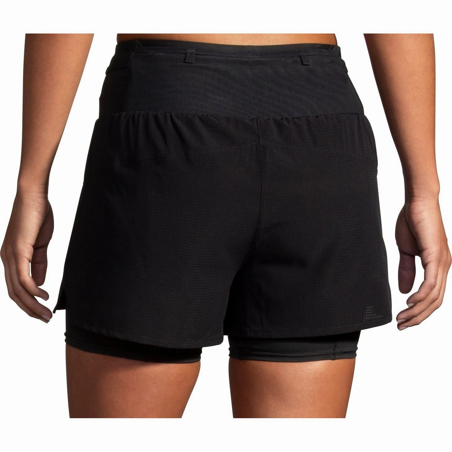 Chill Vibe Sport Edge Brooks 3 Inch High Point 2.0 2 In 1 Womens Running Shorts - Black