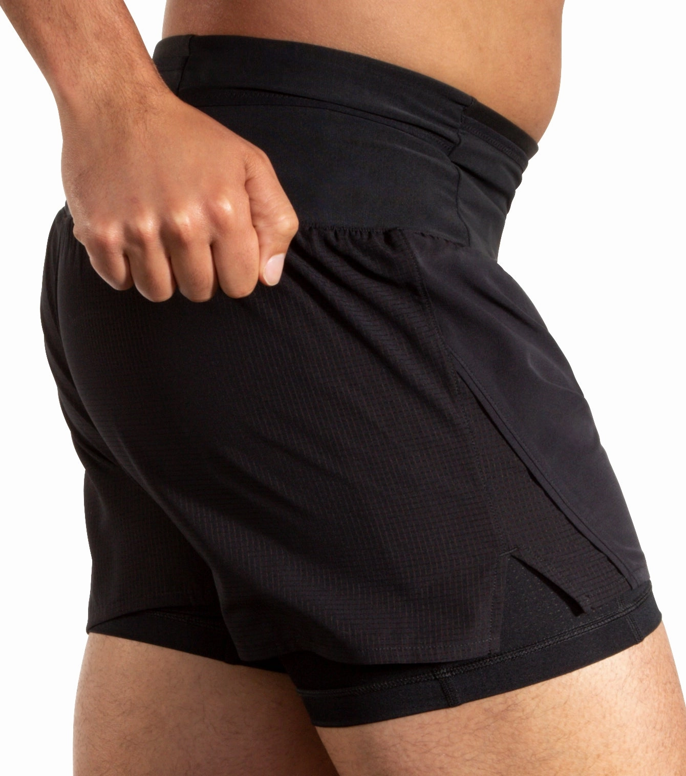 Brooks 5 Inch High Point 2.0 2 In 1 Mens Running Shorts - Black Summer Vibes