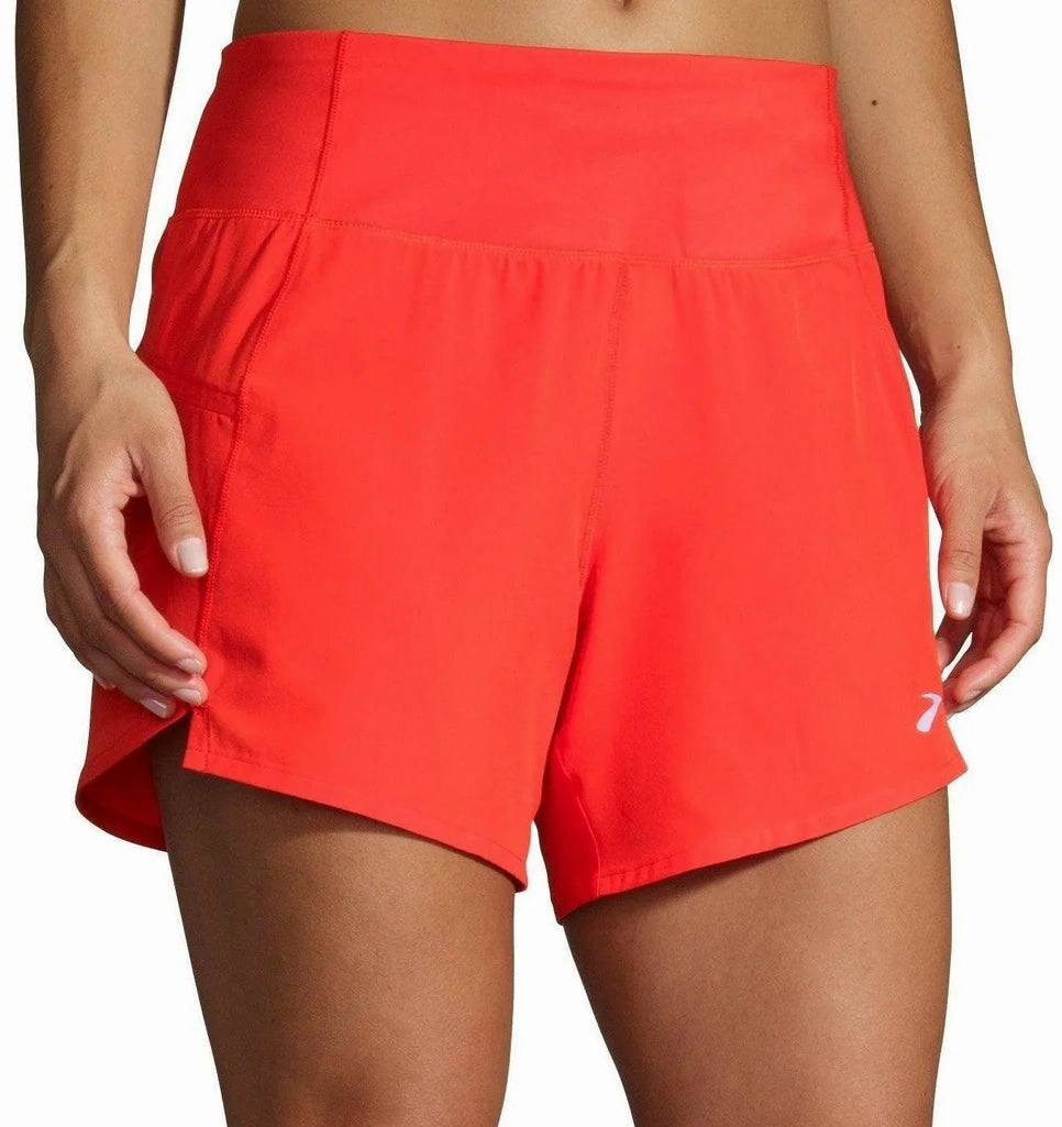 Brooks Chaser 5 Inch Womens Running Shorts - Red Flame Retardant Coating